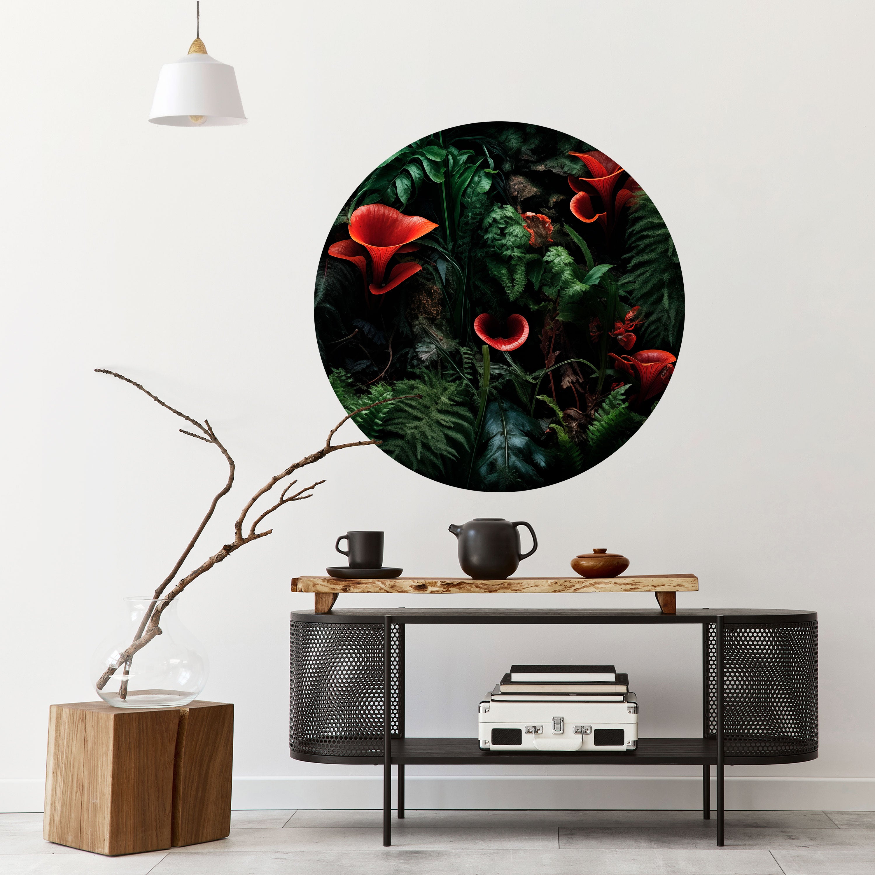 CRIMSON FERNS Naklejka okrągła