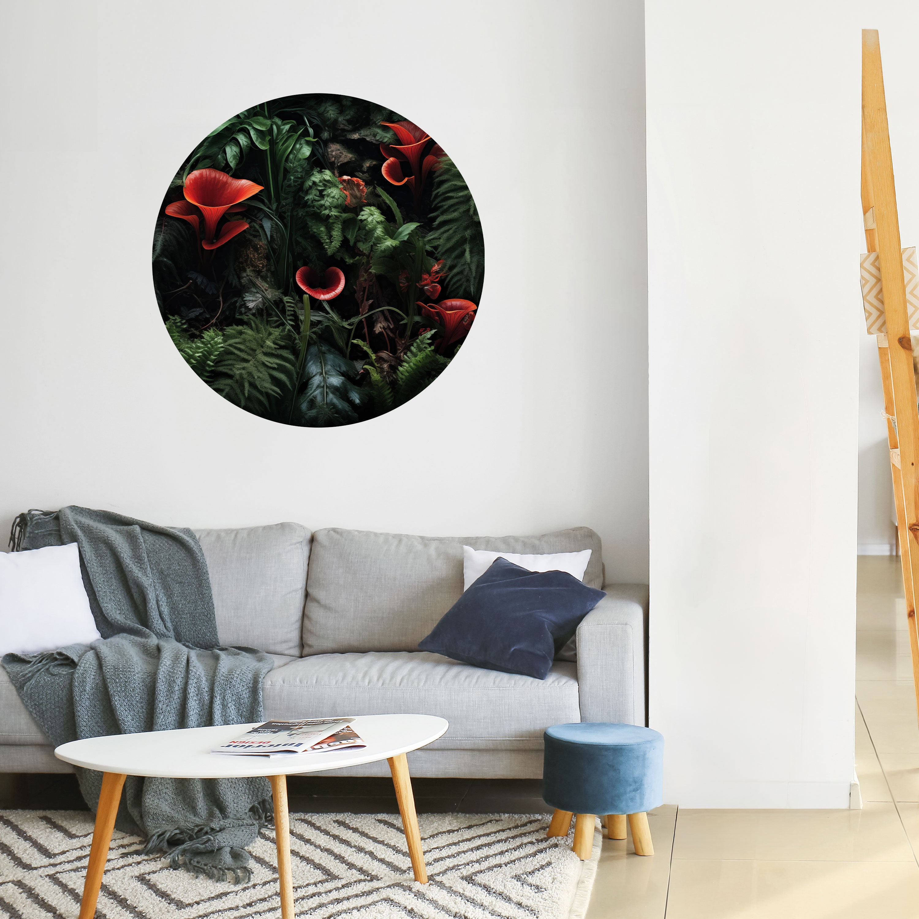 CRIMSON FERNS Naklejka okrągła