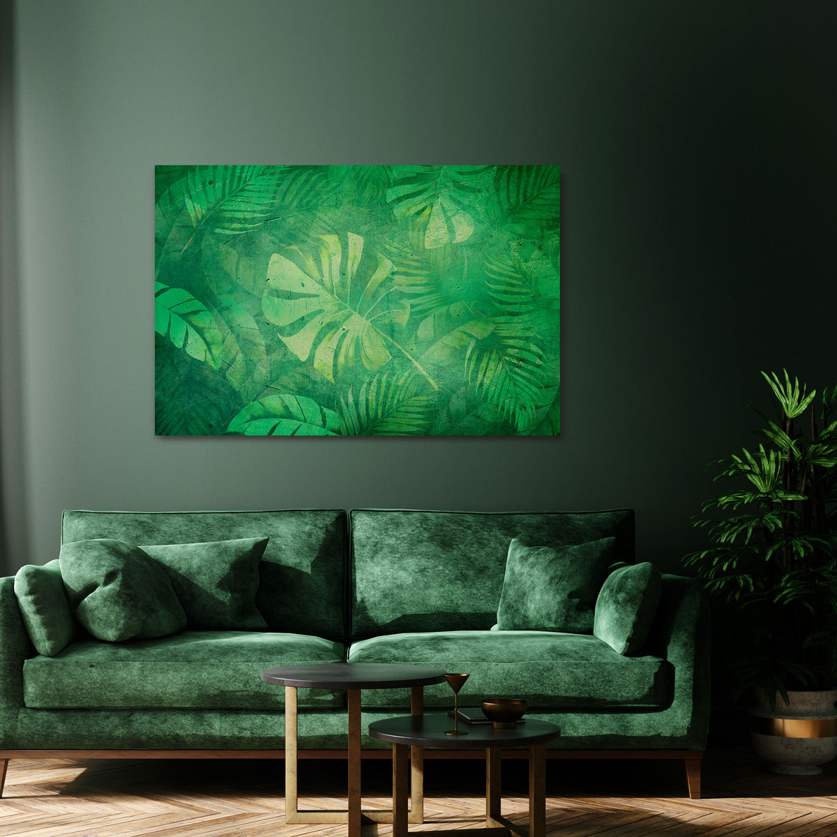 SUBTLE GREEN SYMPHONY Poziomy obraz na płótnie