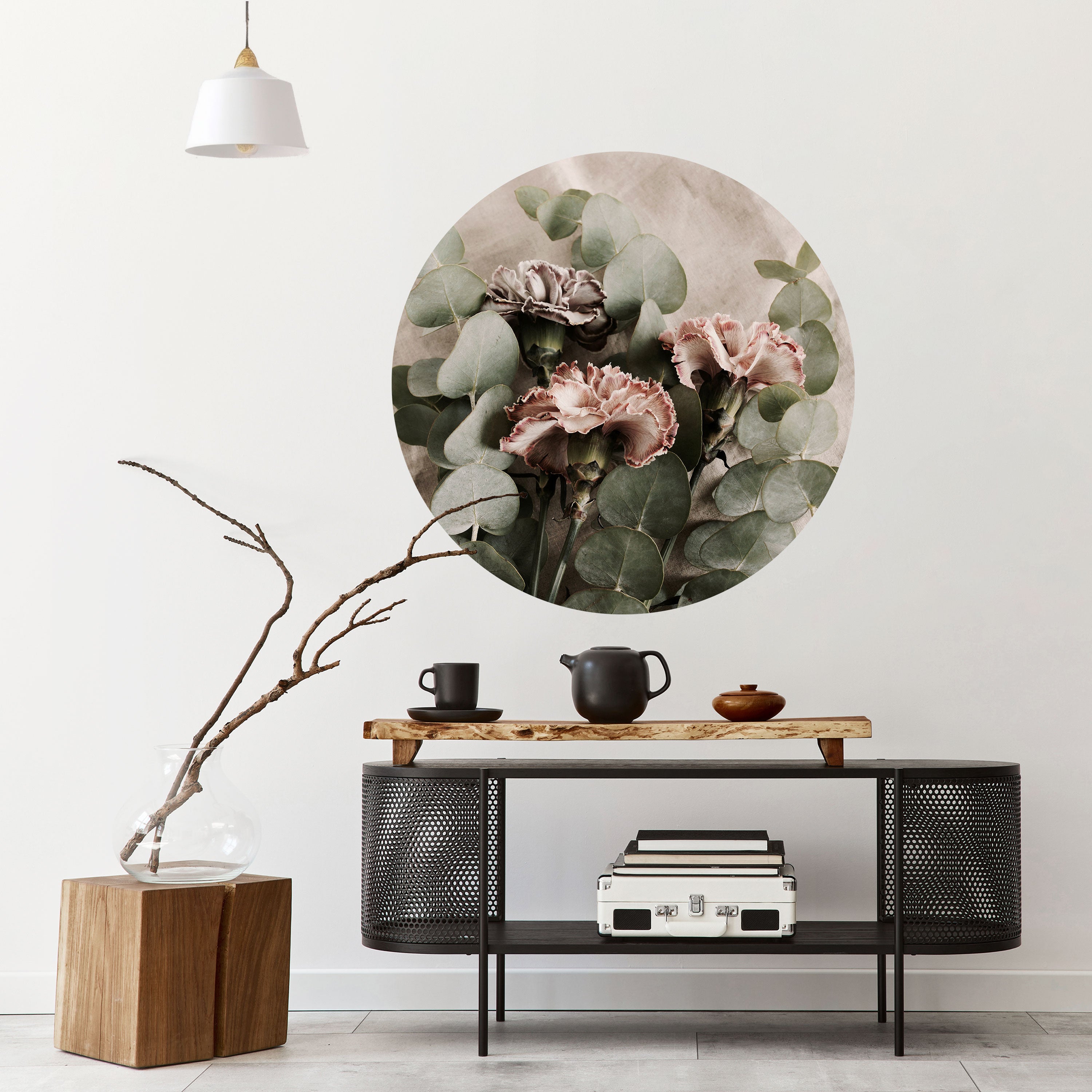 LINEN CLOVES Naklejka okrągła