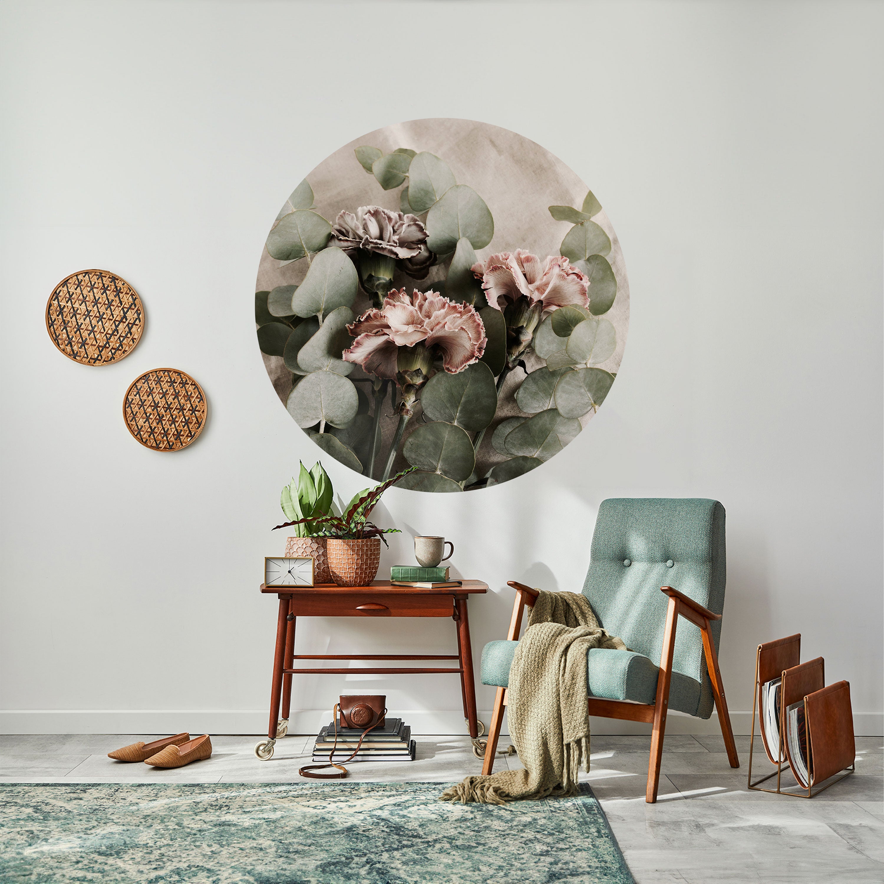 LINEN CLOVES Naklejka okrągła