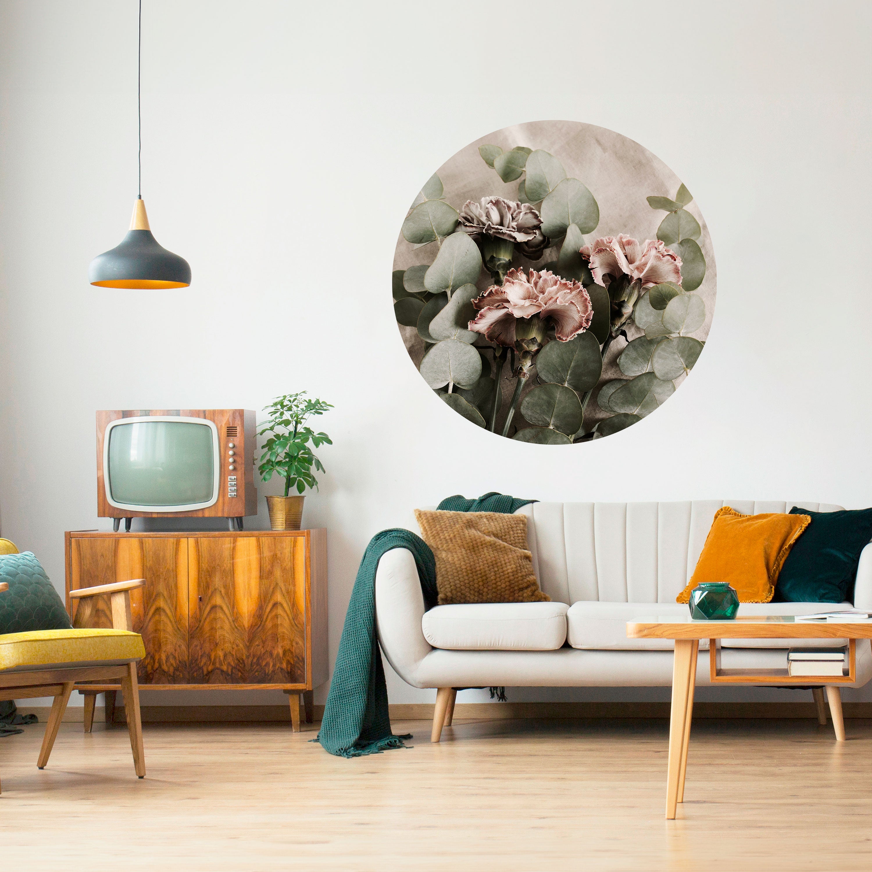 LINEN CLOVES Naklejka okrągła