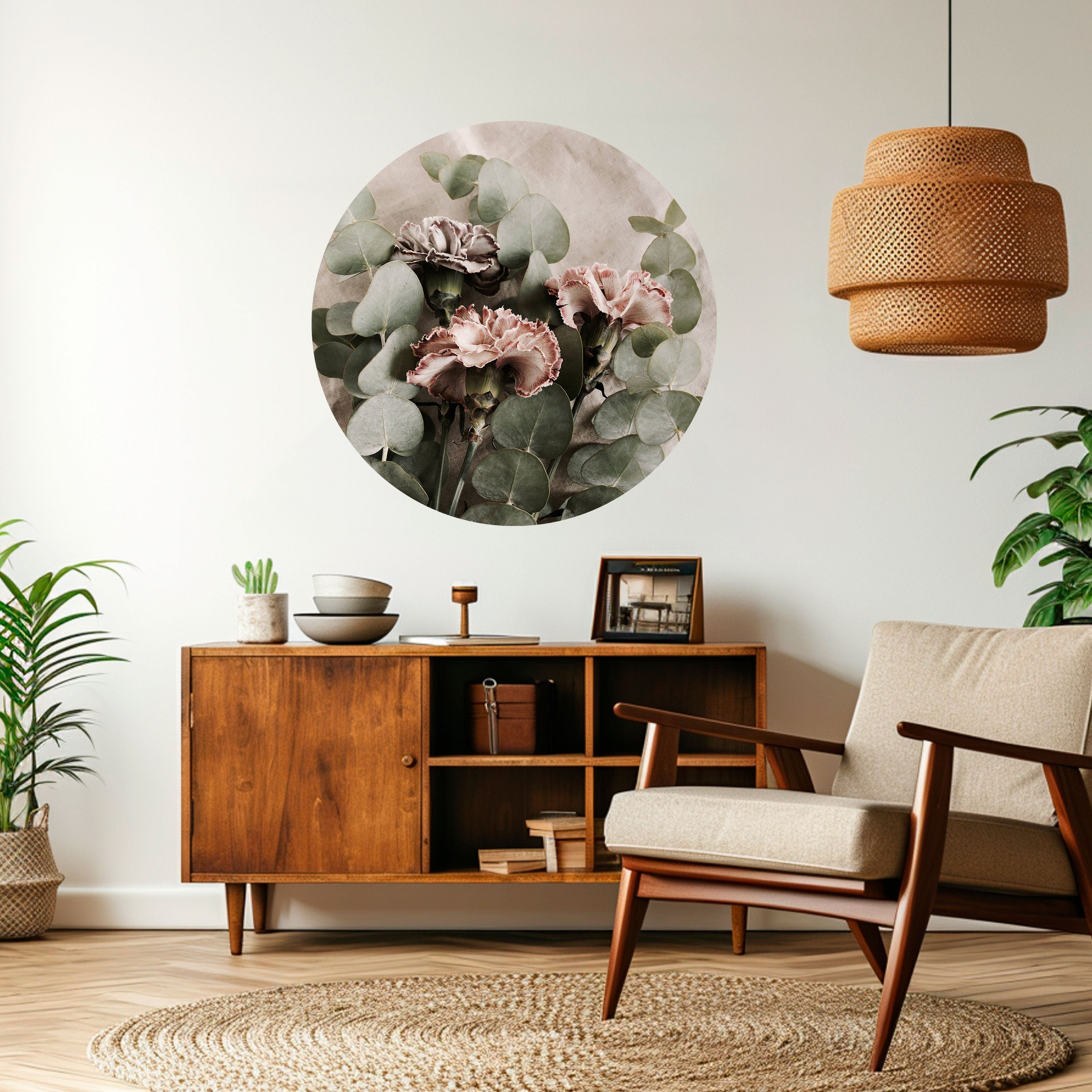 LINEN CLOVES Naklejka okrągła