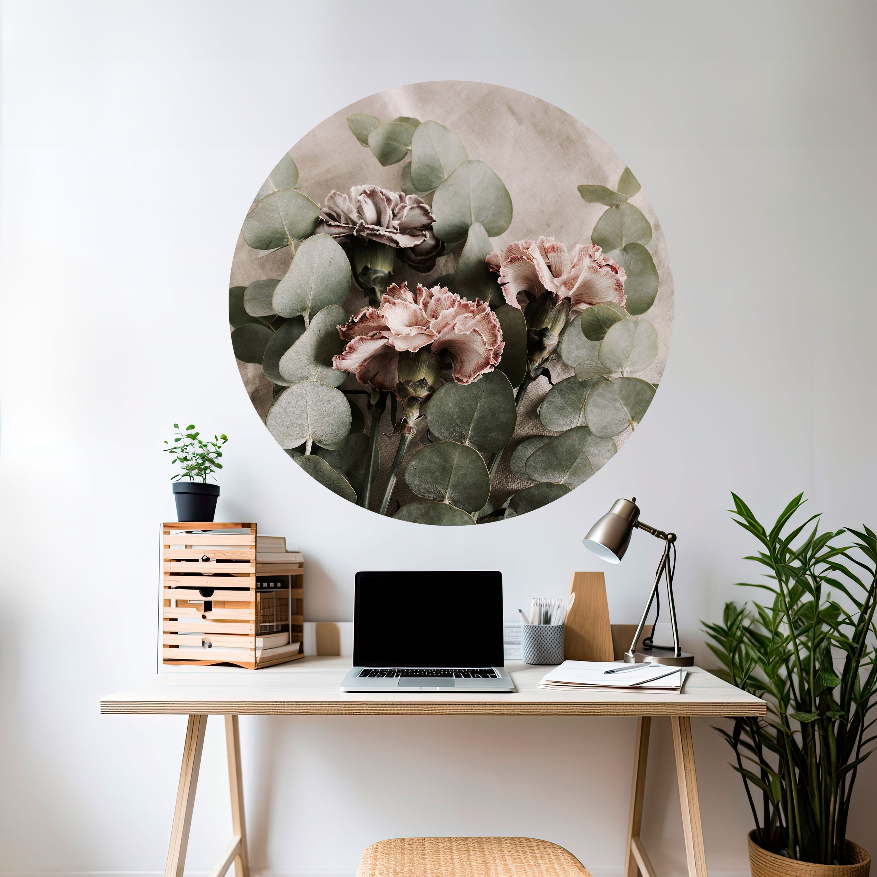 LINEN CLOVES Naklejka okrągła