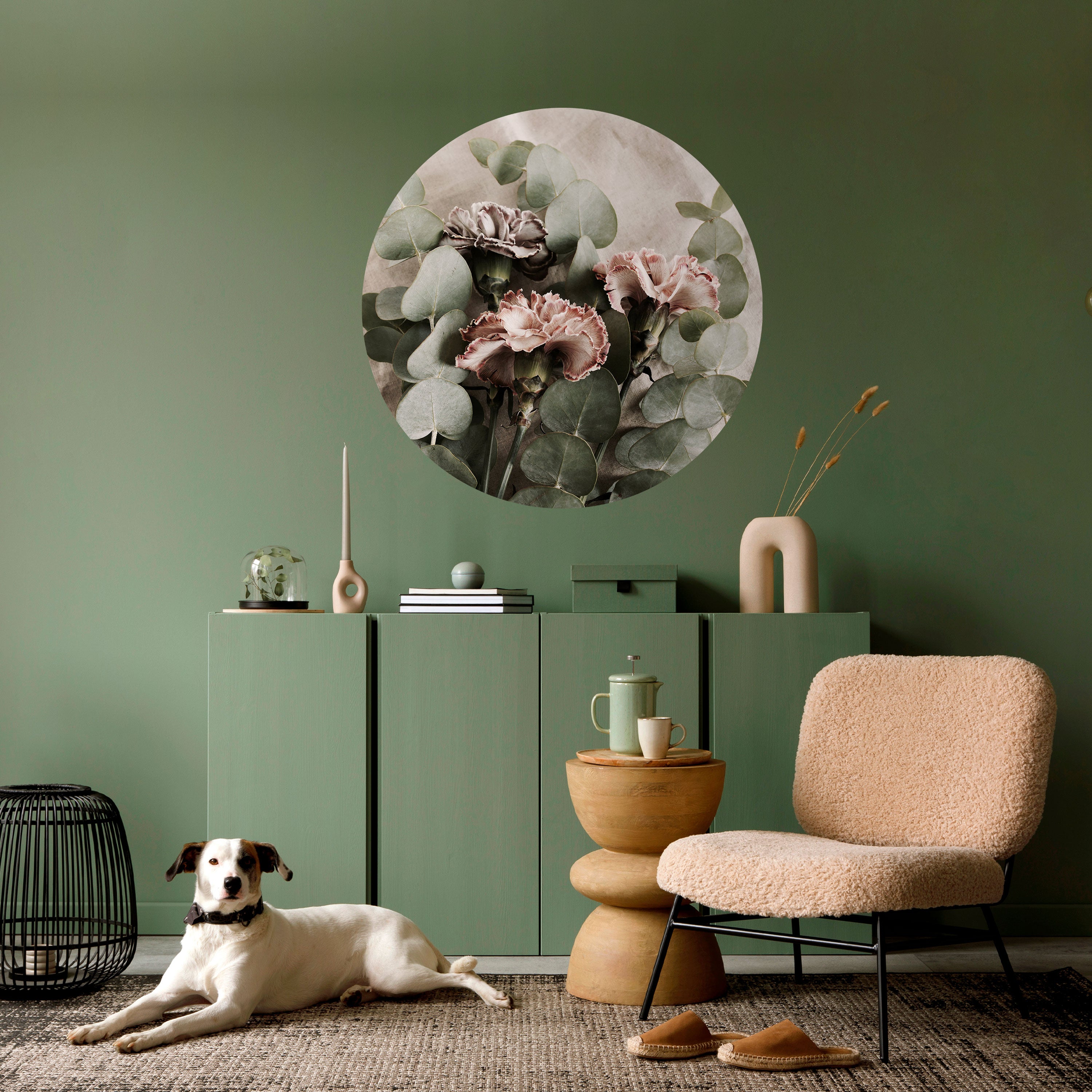 LINEN CLOVES Naklejka okrągła