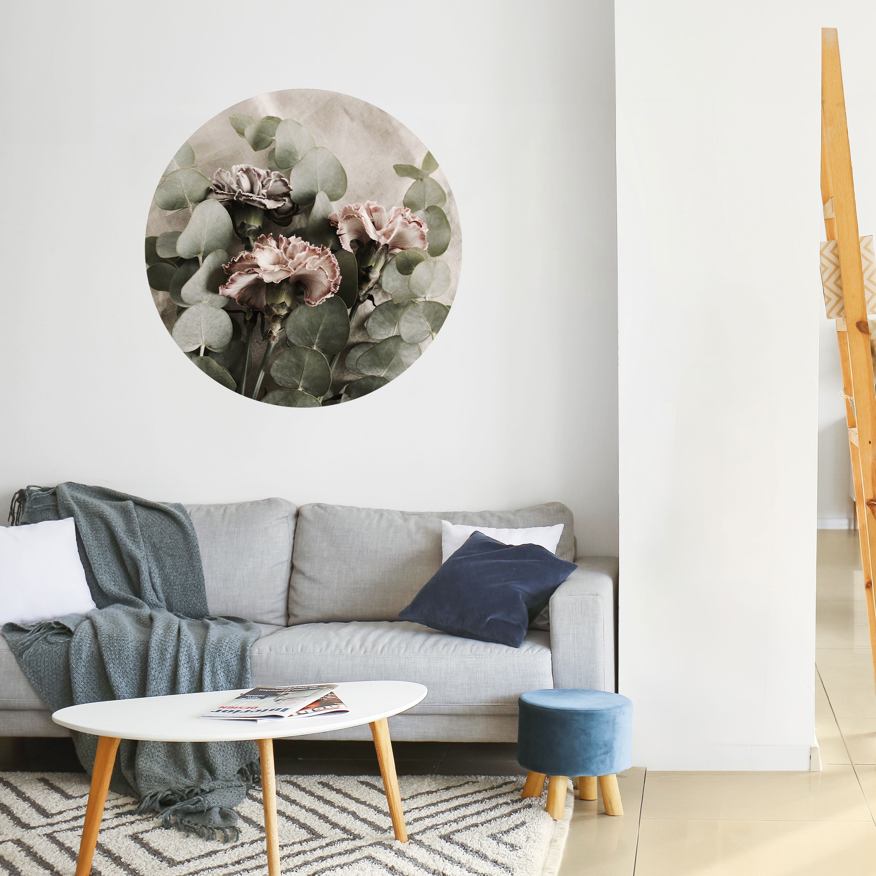 LINEN CLOVES Naklejka okrągła