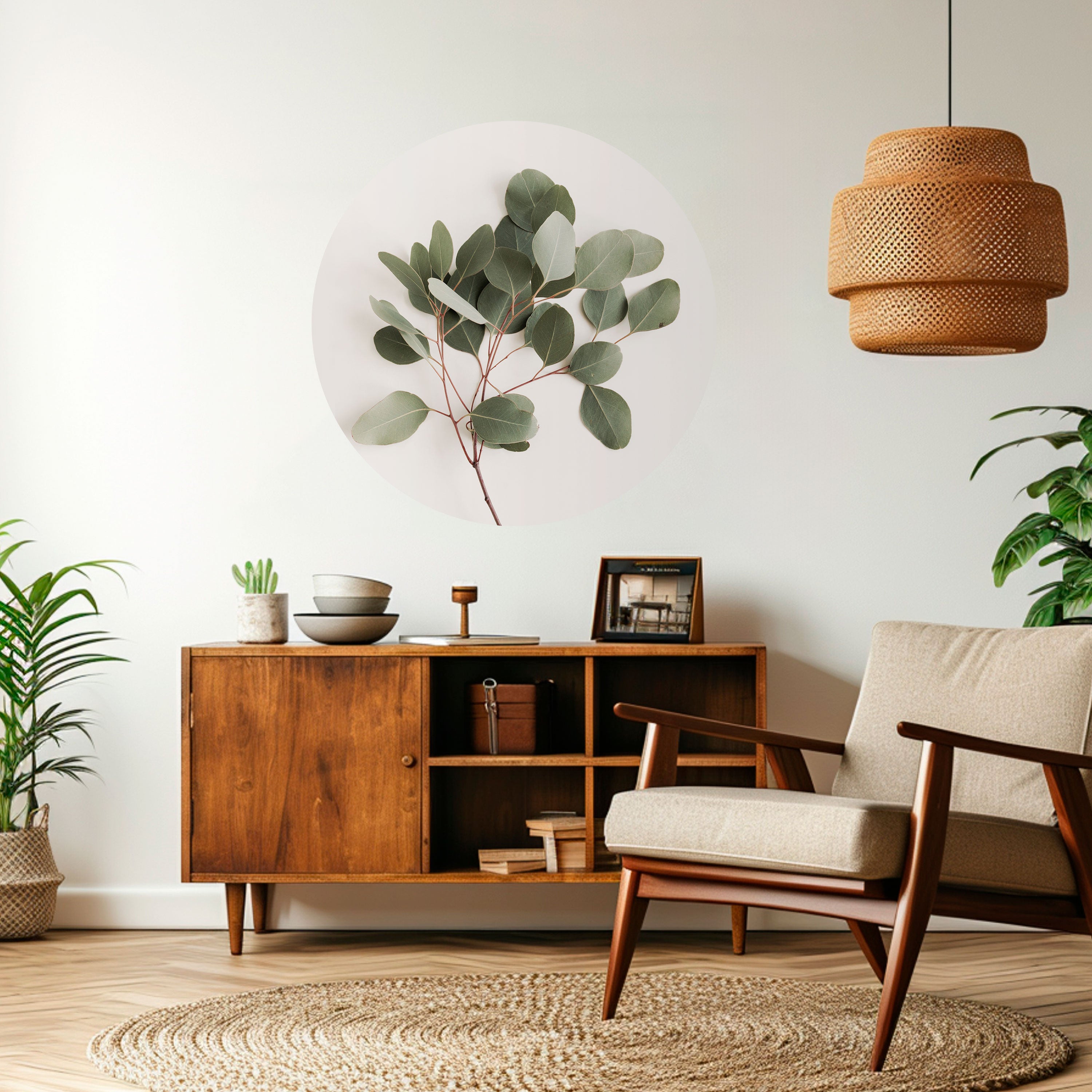 EUCALYPTUS BRANCH Naklejka okrągła