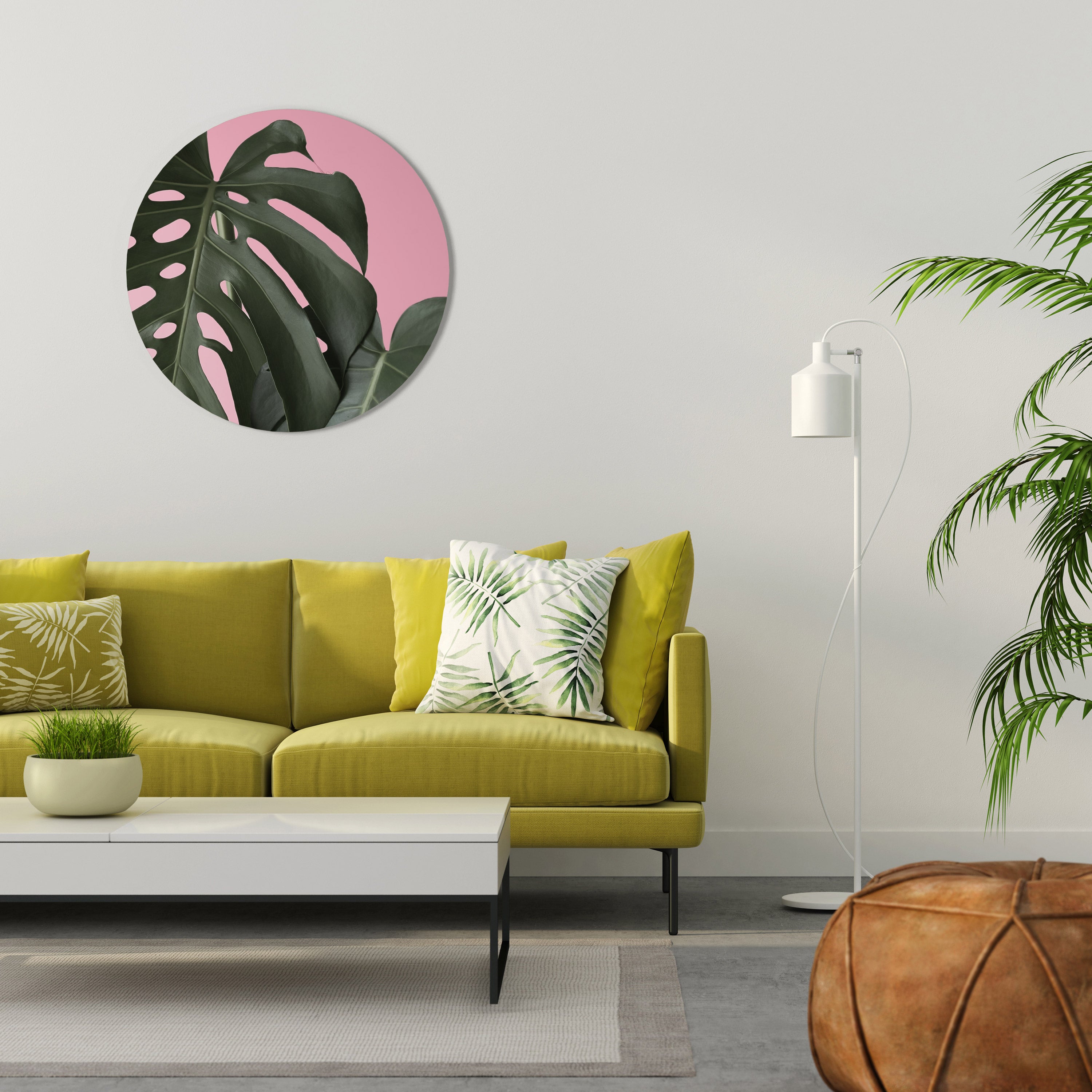 LADY MONSTERA Obraz okrągły