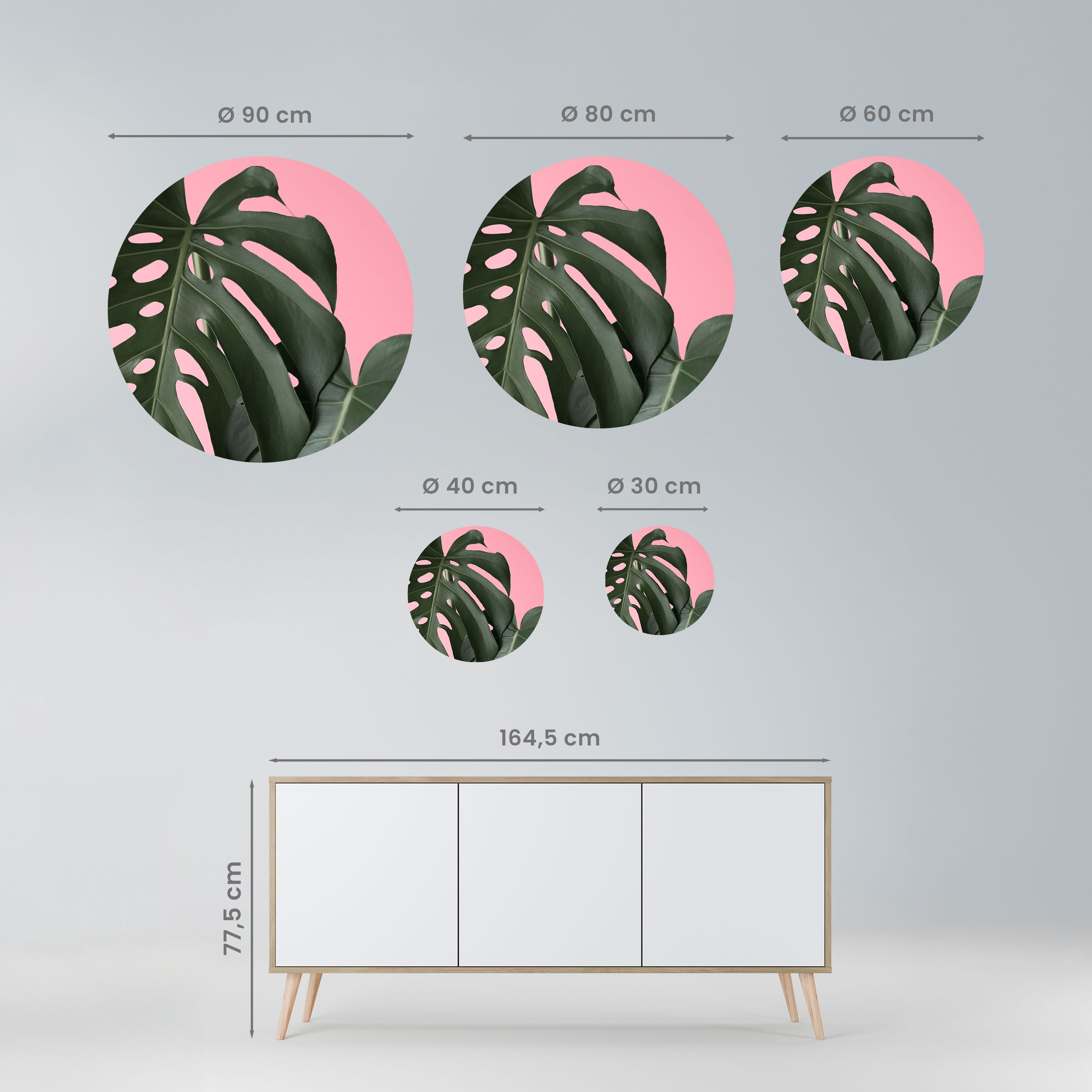 LADY MONSTERA Naklejka okrągła