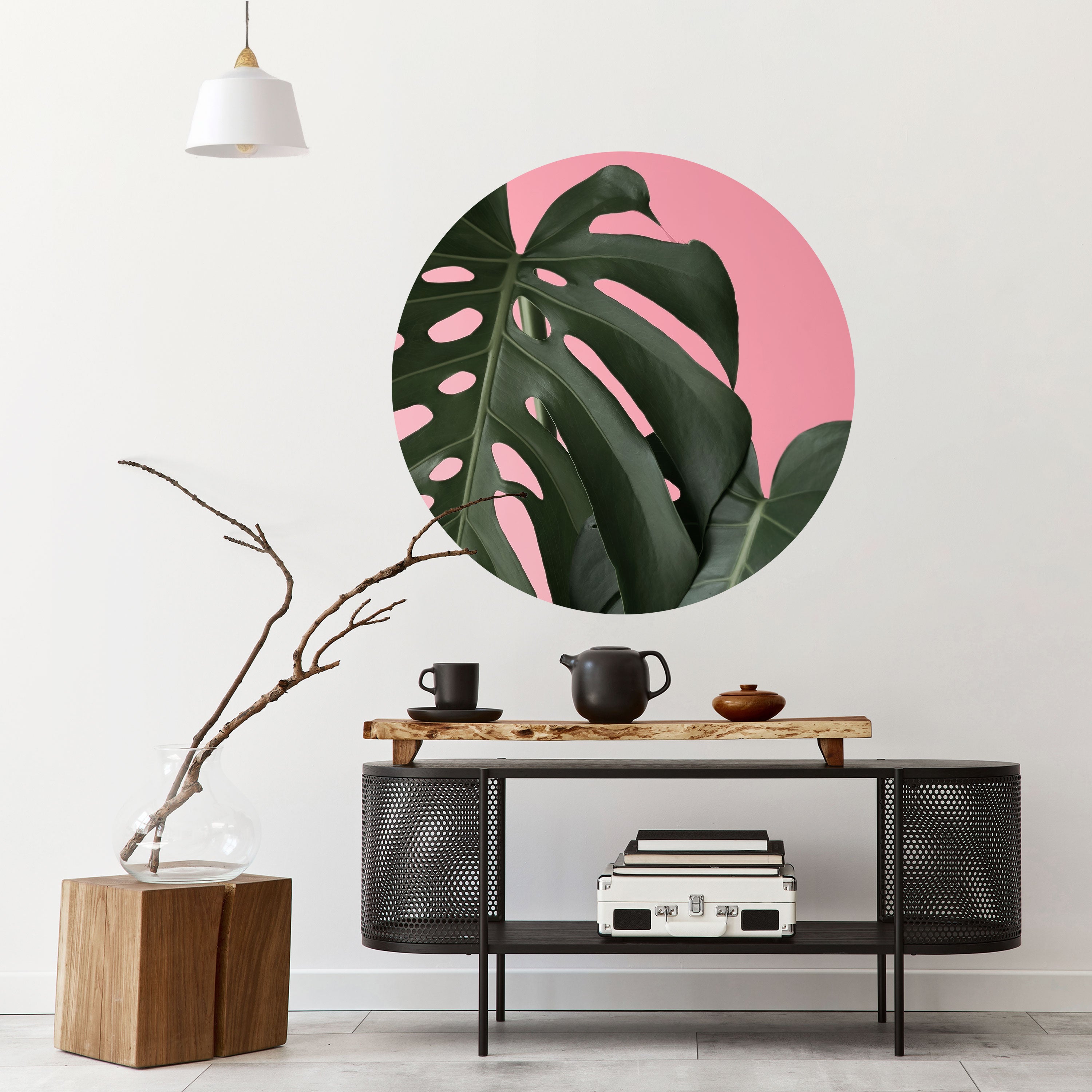 LADY MONSTERA Naklejka okrągła