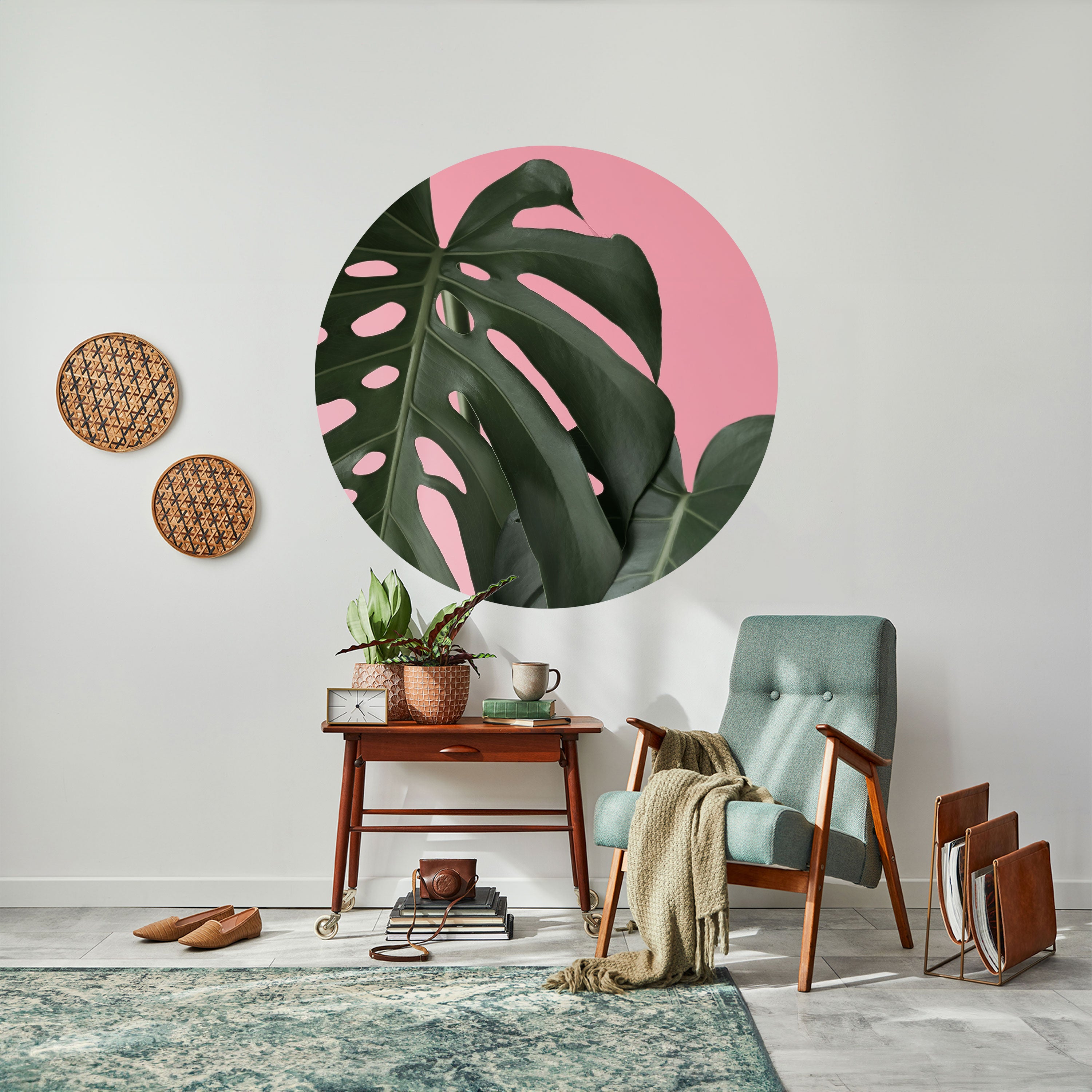 LADY MONSTERA Naklejka okrągła