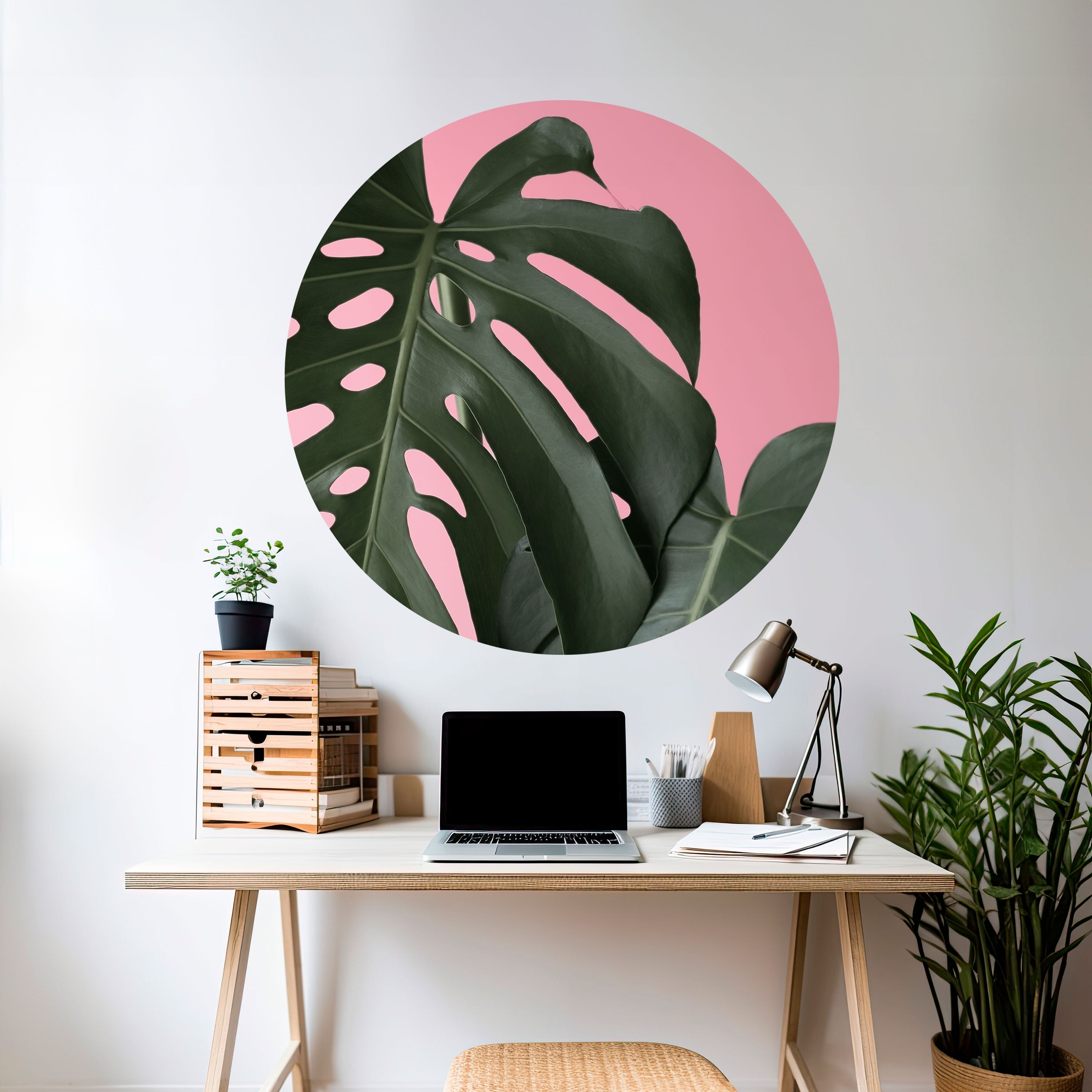 LADY MONSTERA Naklejka okrągła