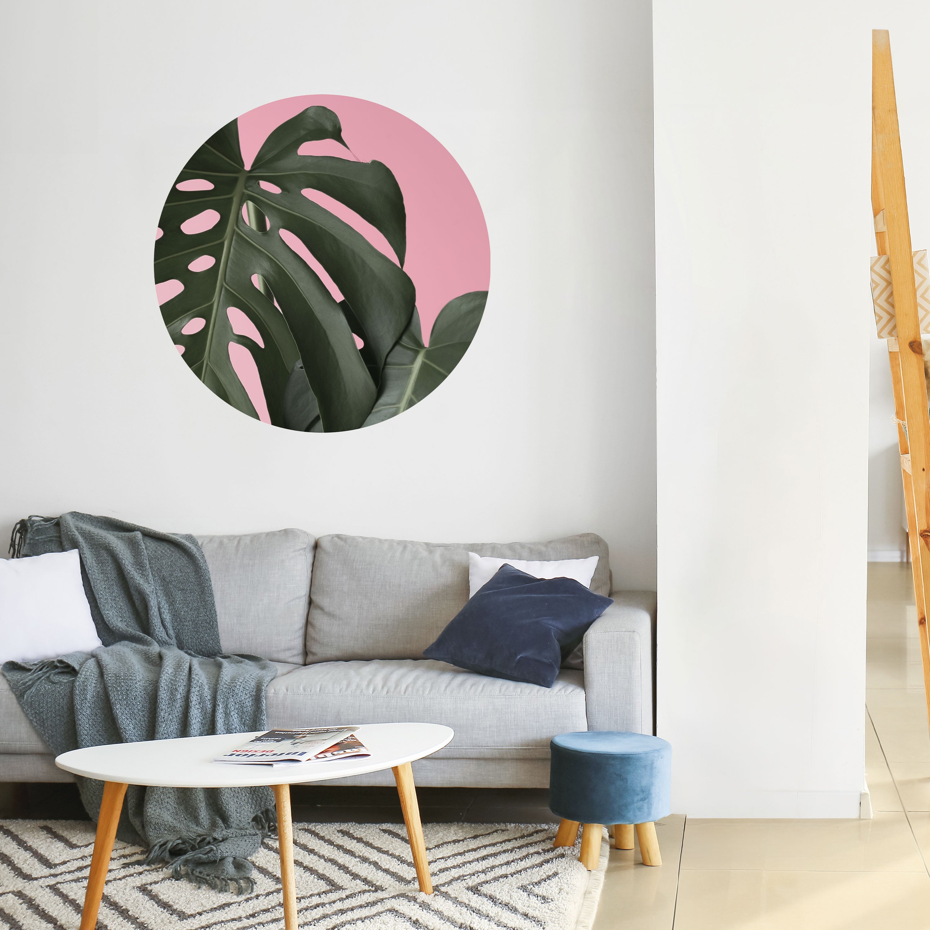 LADY MONSTERA Naklejka okrągła