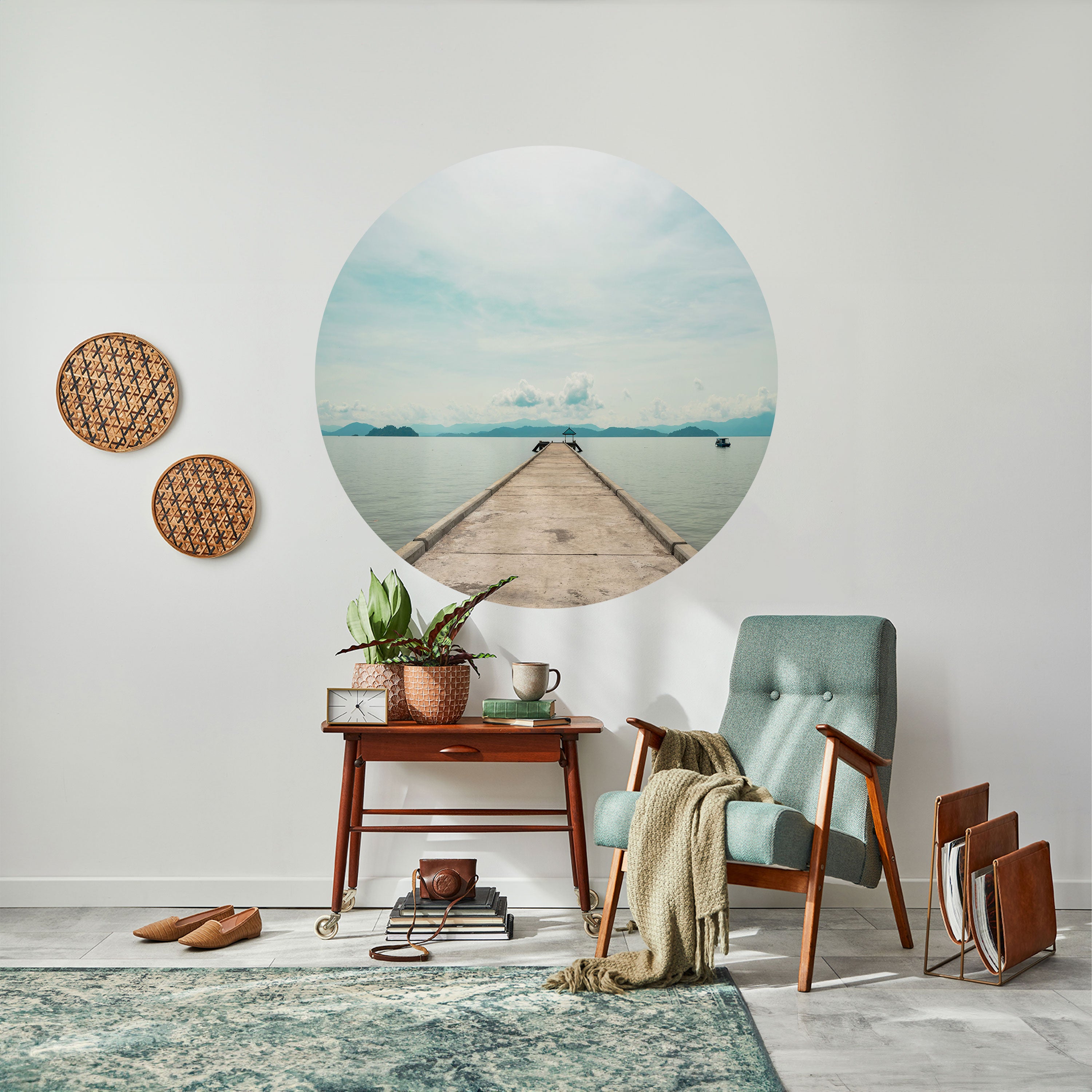 AQUA HORIZON Naklejka okrągła