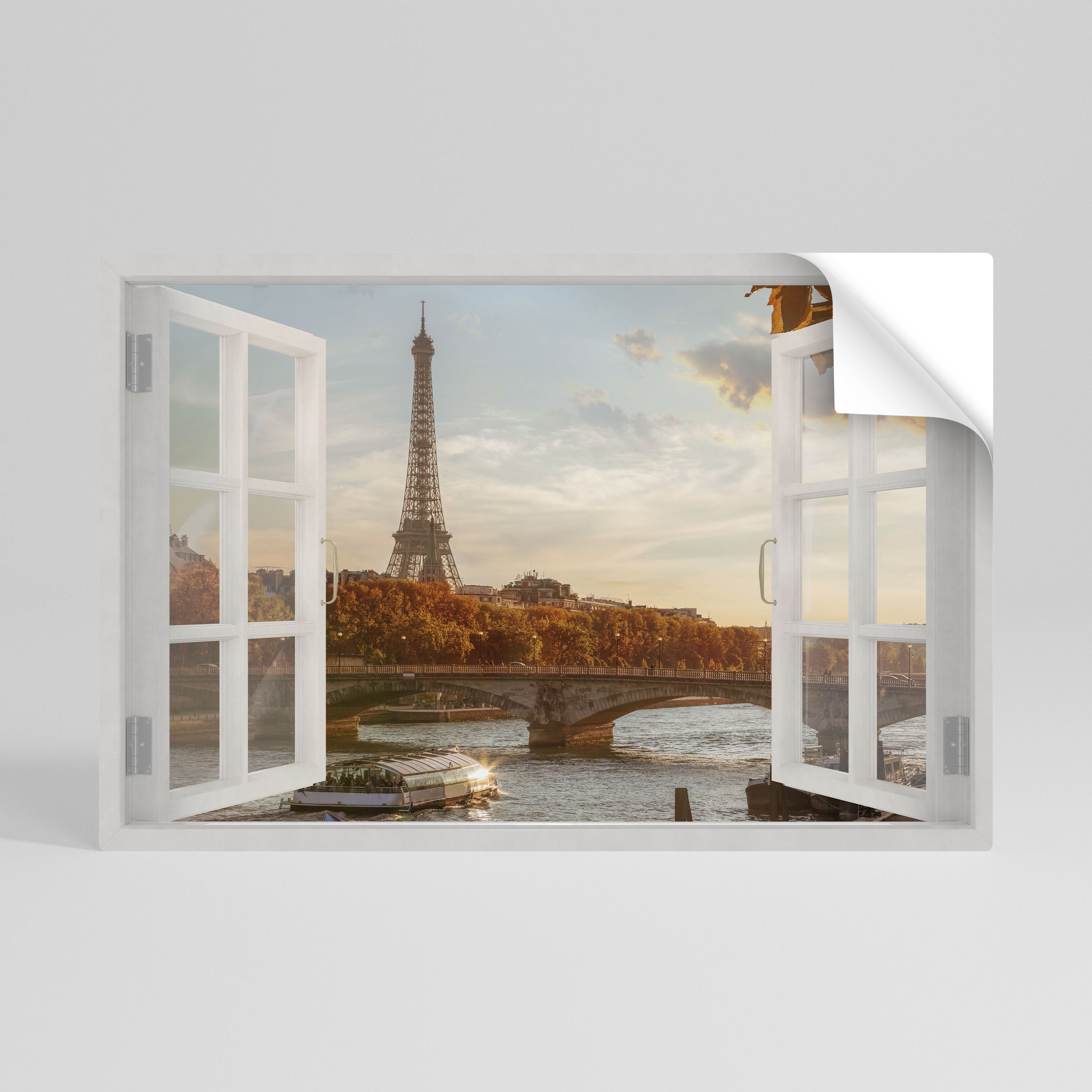 EIFFEL WINDOW WHISPERS Naklejka/Plakat poziomy
