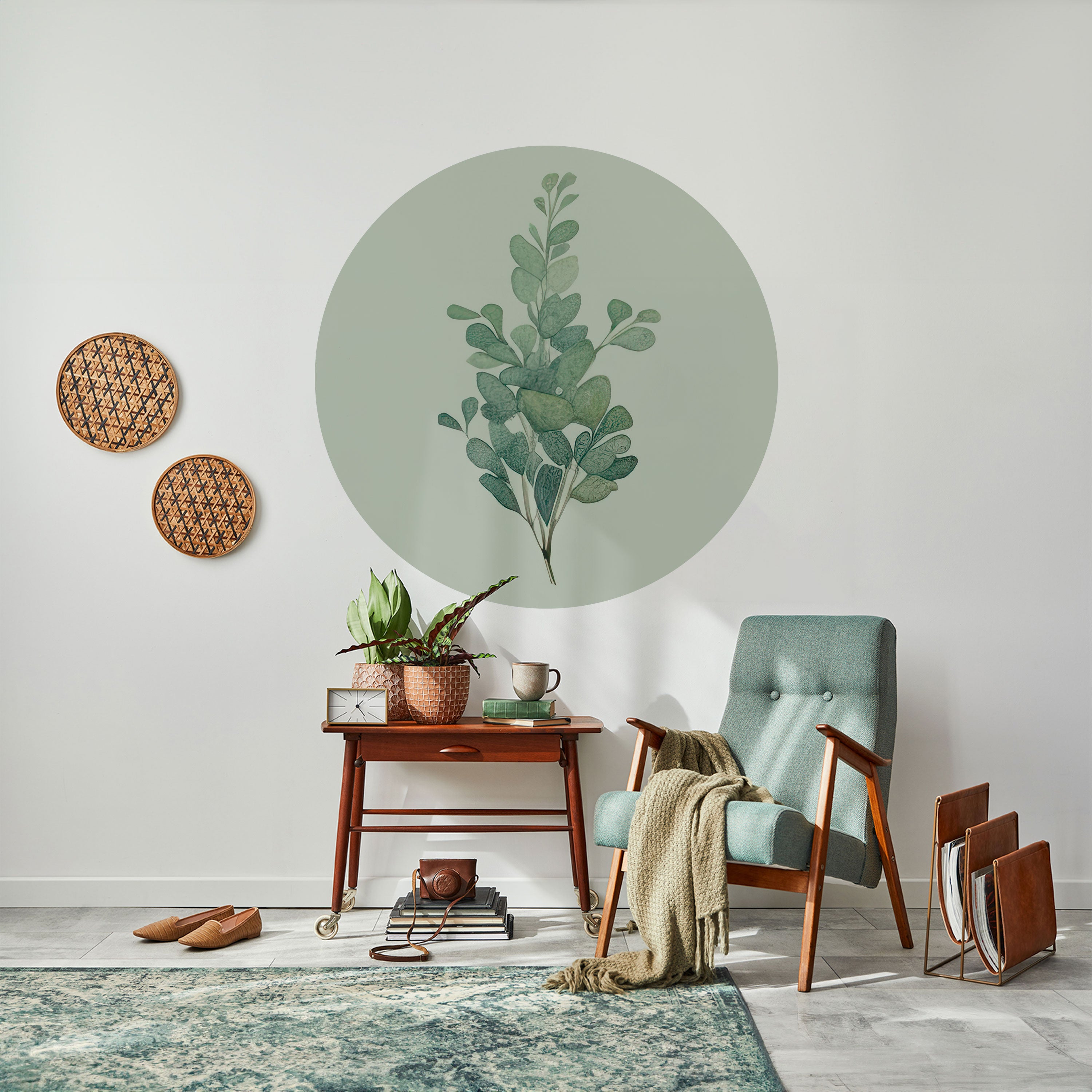 EUCALYPTUS TWIG Naklejka okrągła