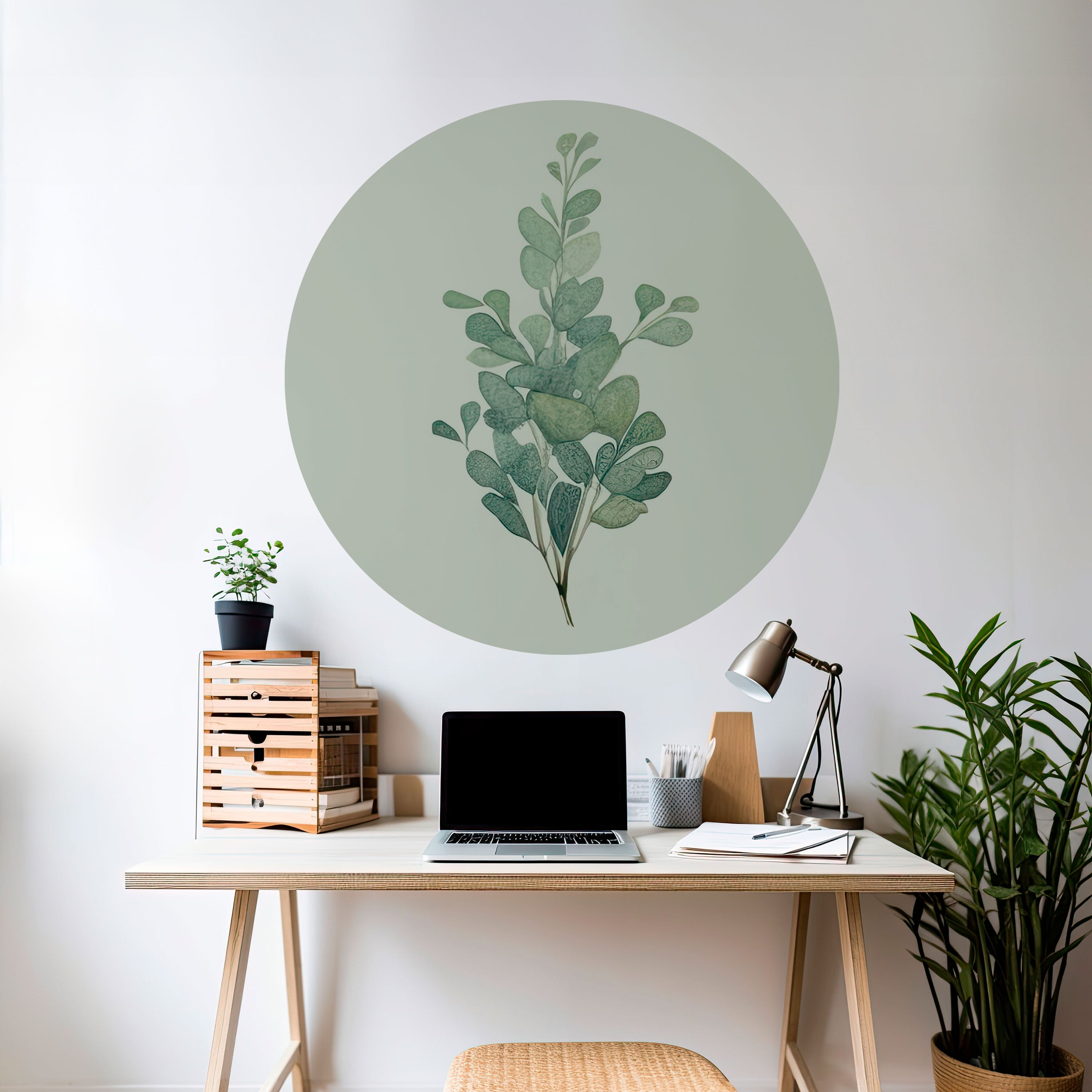 EUCALYPTUS TWIG Naklejka okrągła