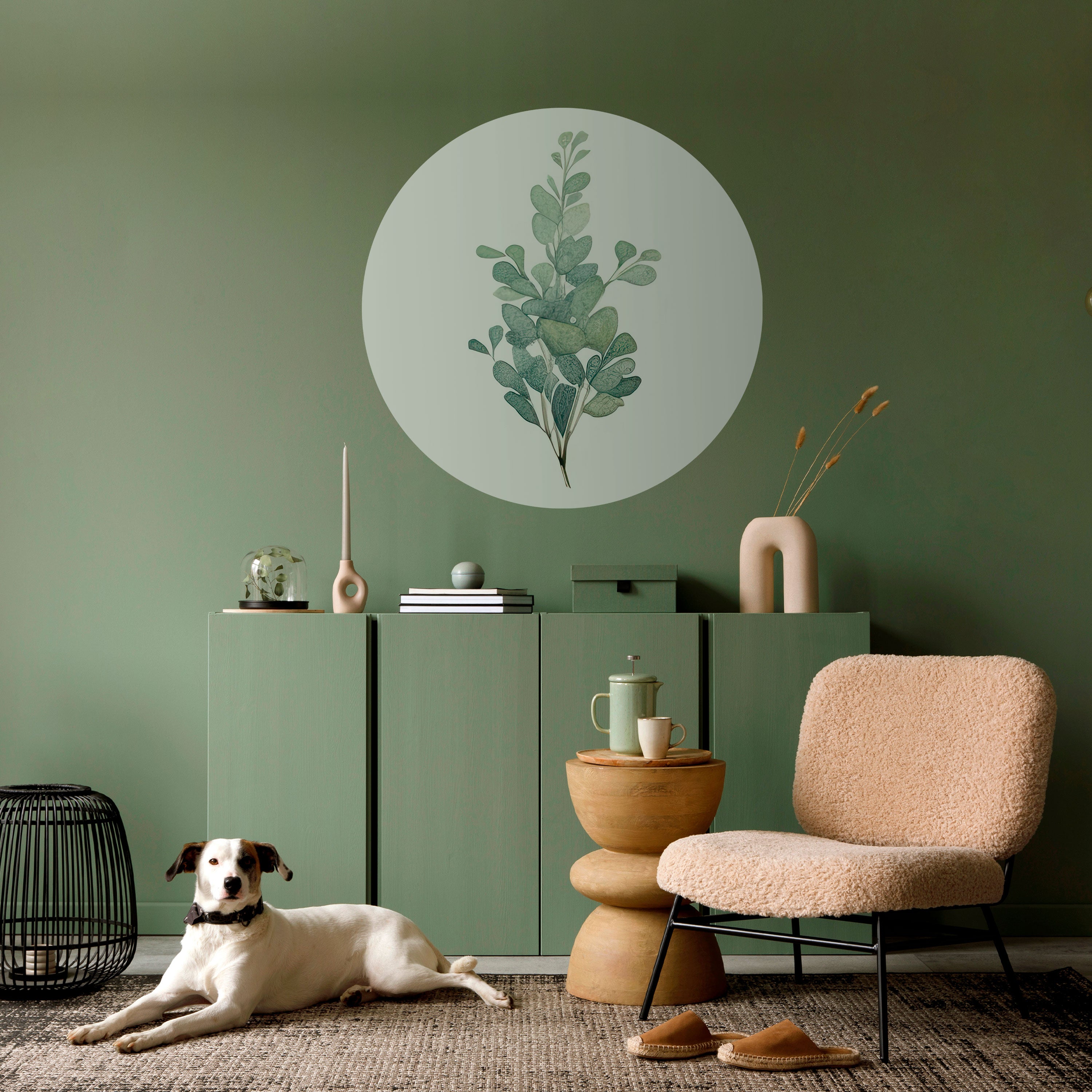 EUCALYPTUS TWIG Naklejka okrągła