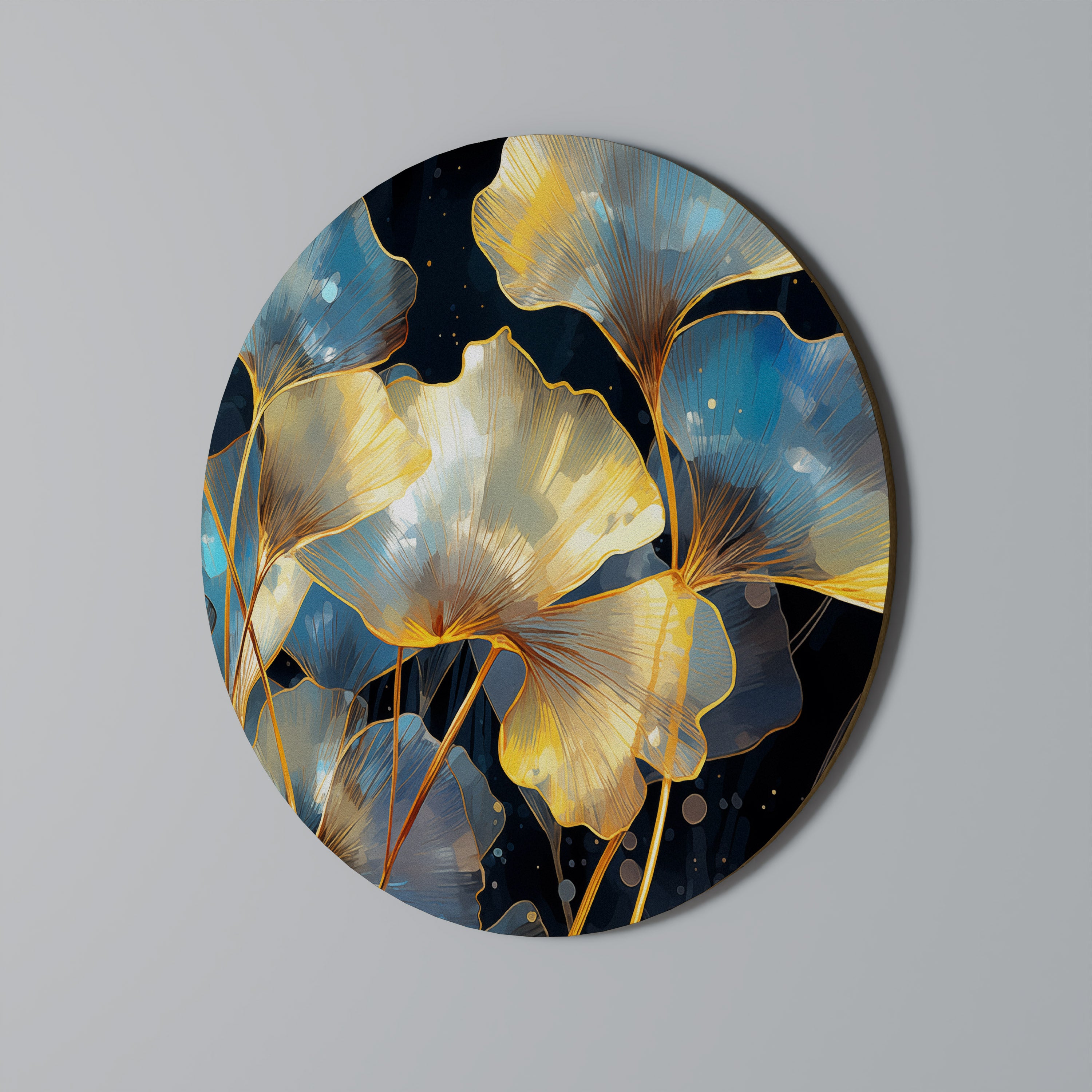 GLIMMERING GINKGO DREAMS Obraz okrągły