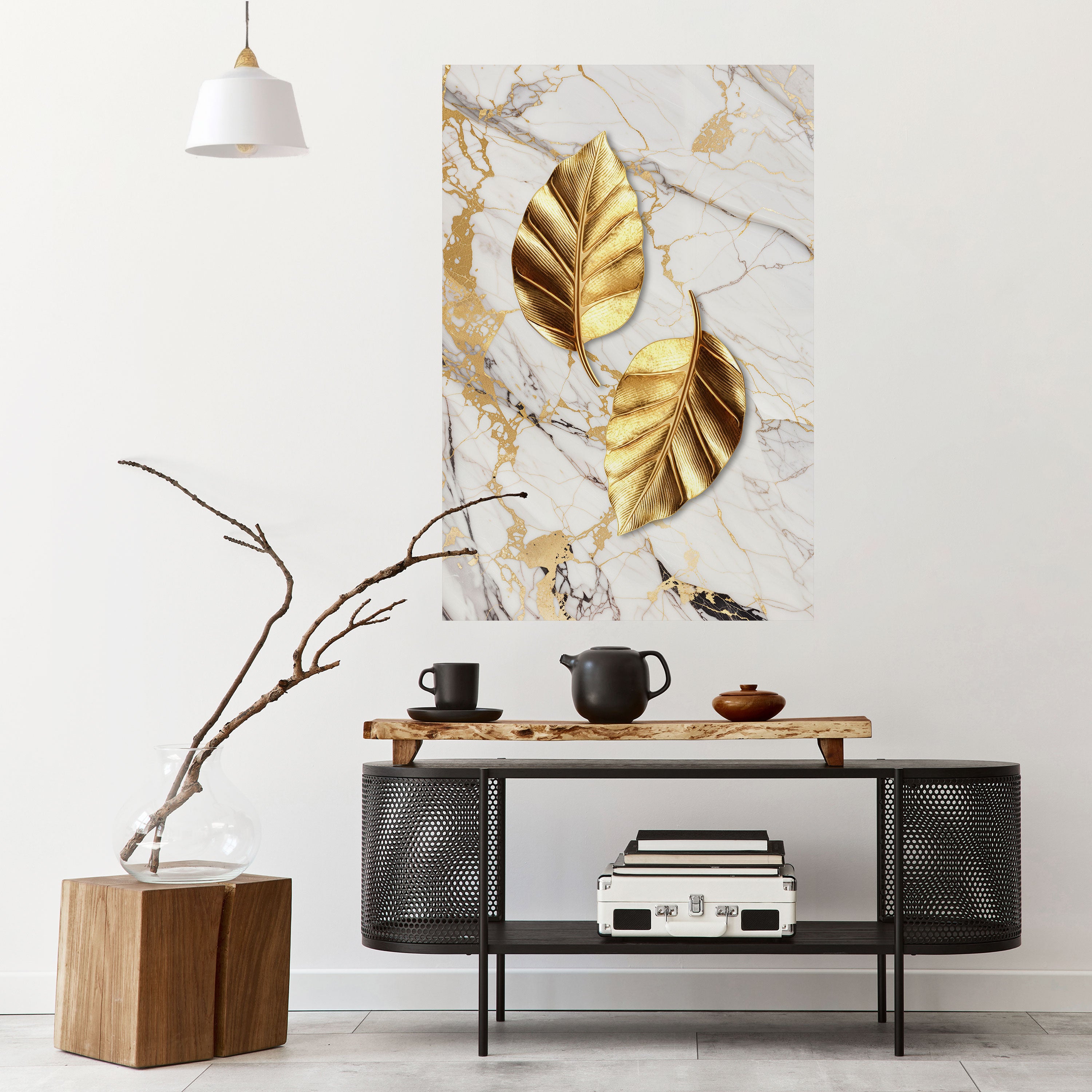 MARBLE MEETS NATURE Naklejka/Plakat pionowy
