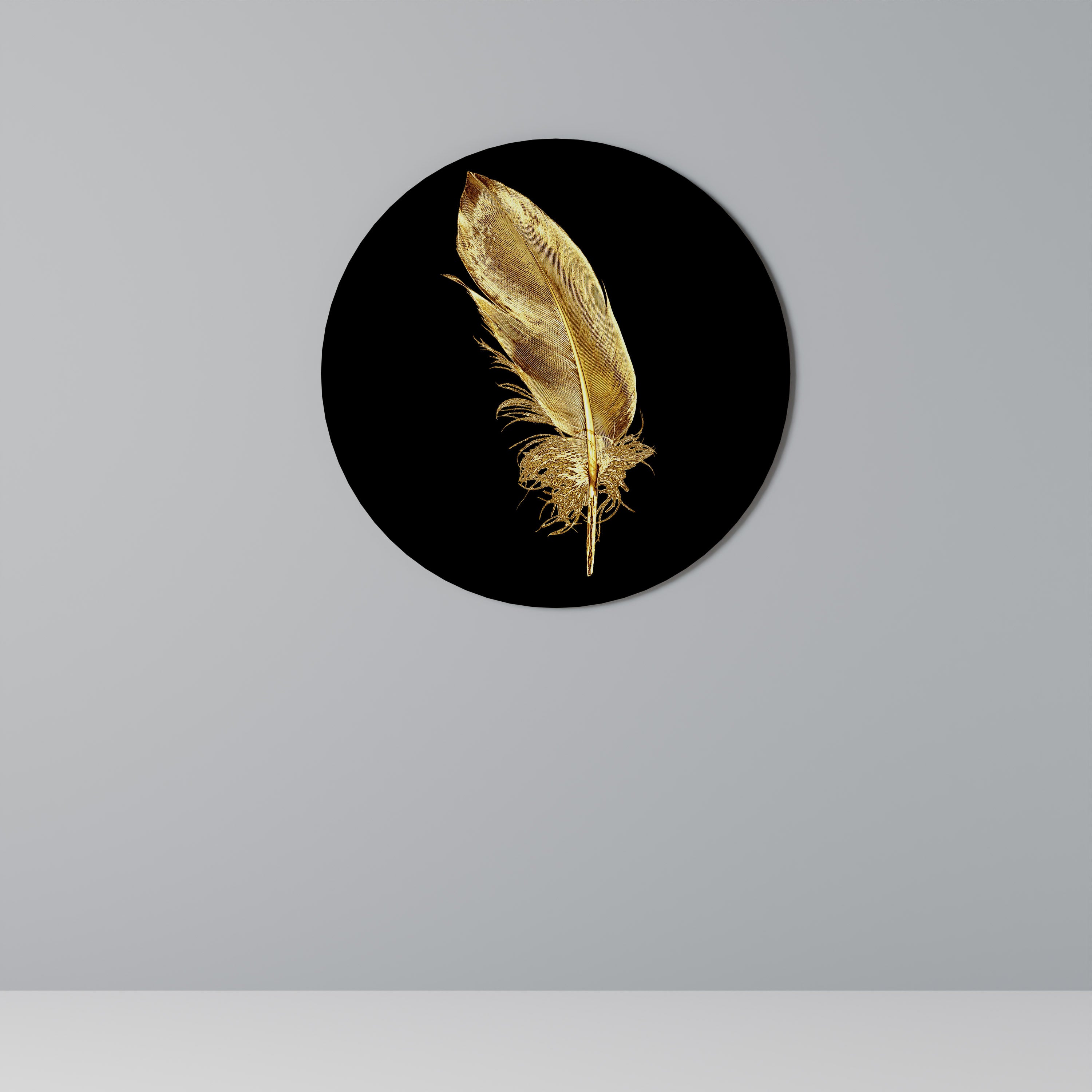 SHIMMERING FEATHER GRACE Obraz okrągły