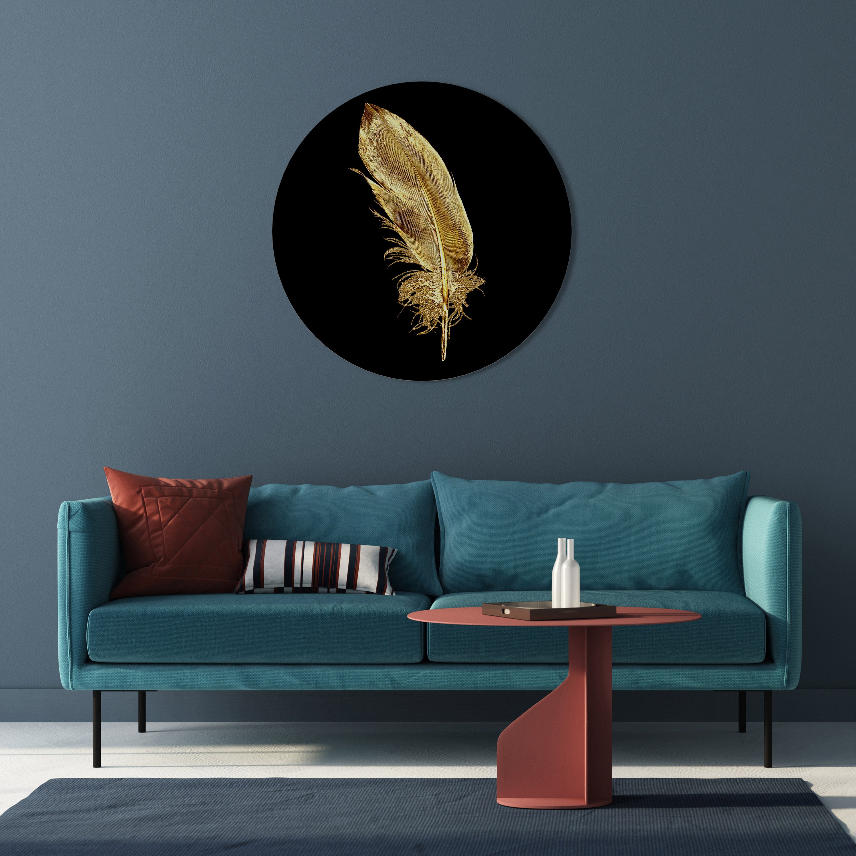SHIMMERING FEATHER GRACE Obraz okrągły