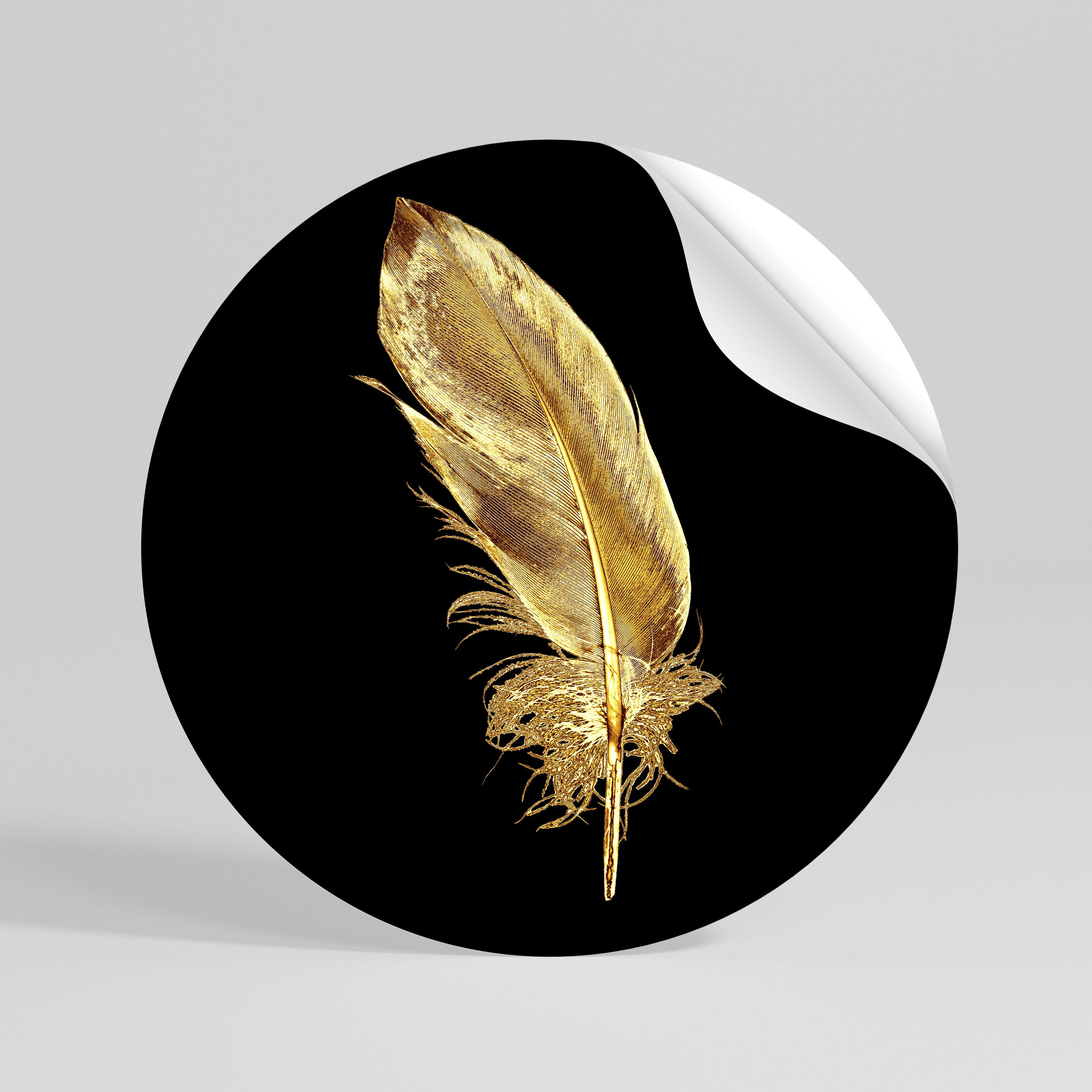 SHIMMERING FEATHER GRACE Naklejka - okrągła