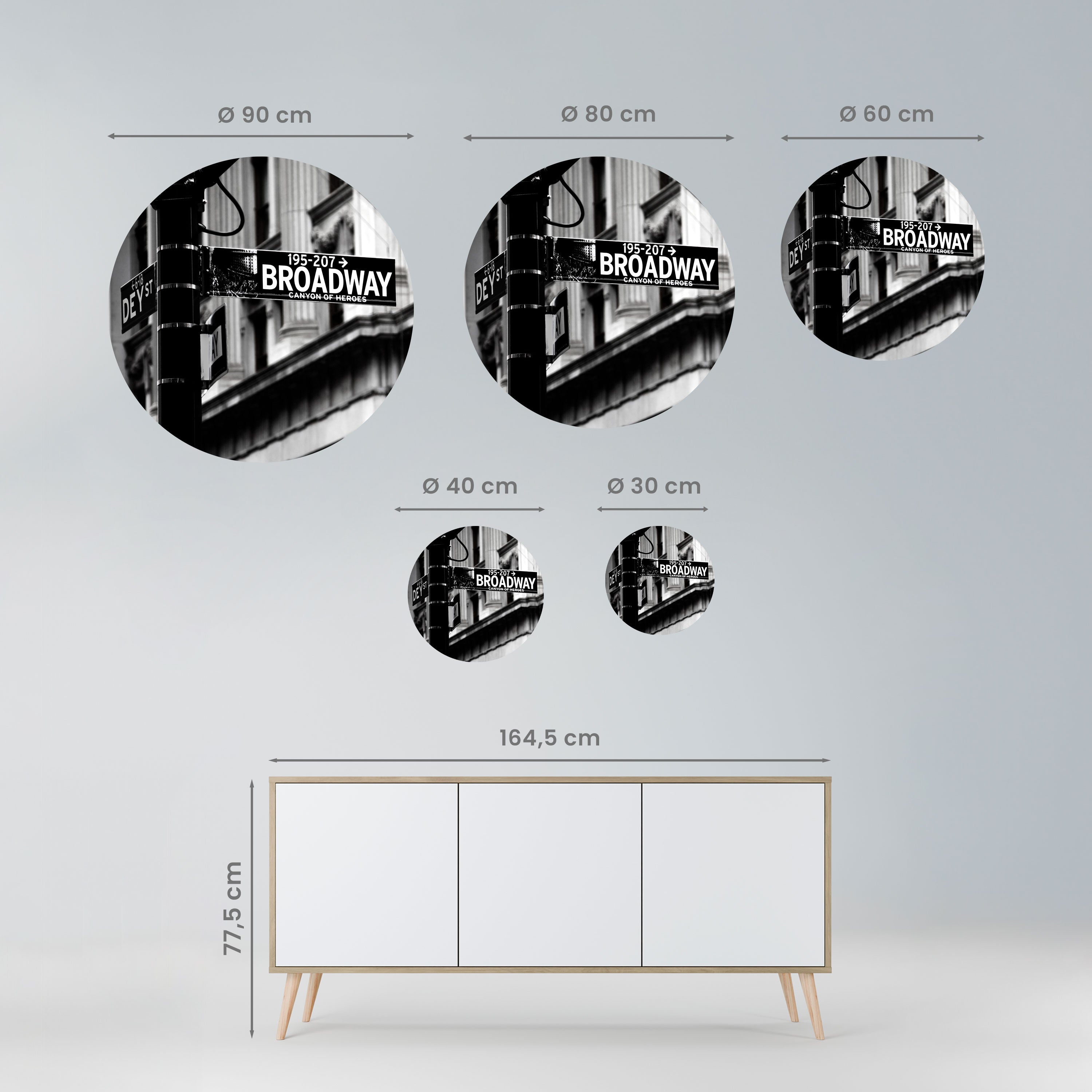 BROADWAY SIGN Naklejka okrągła