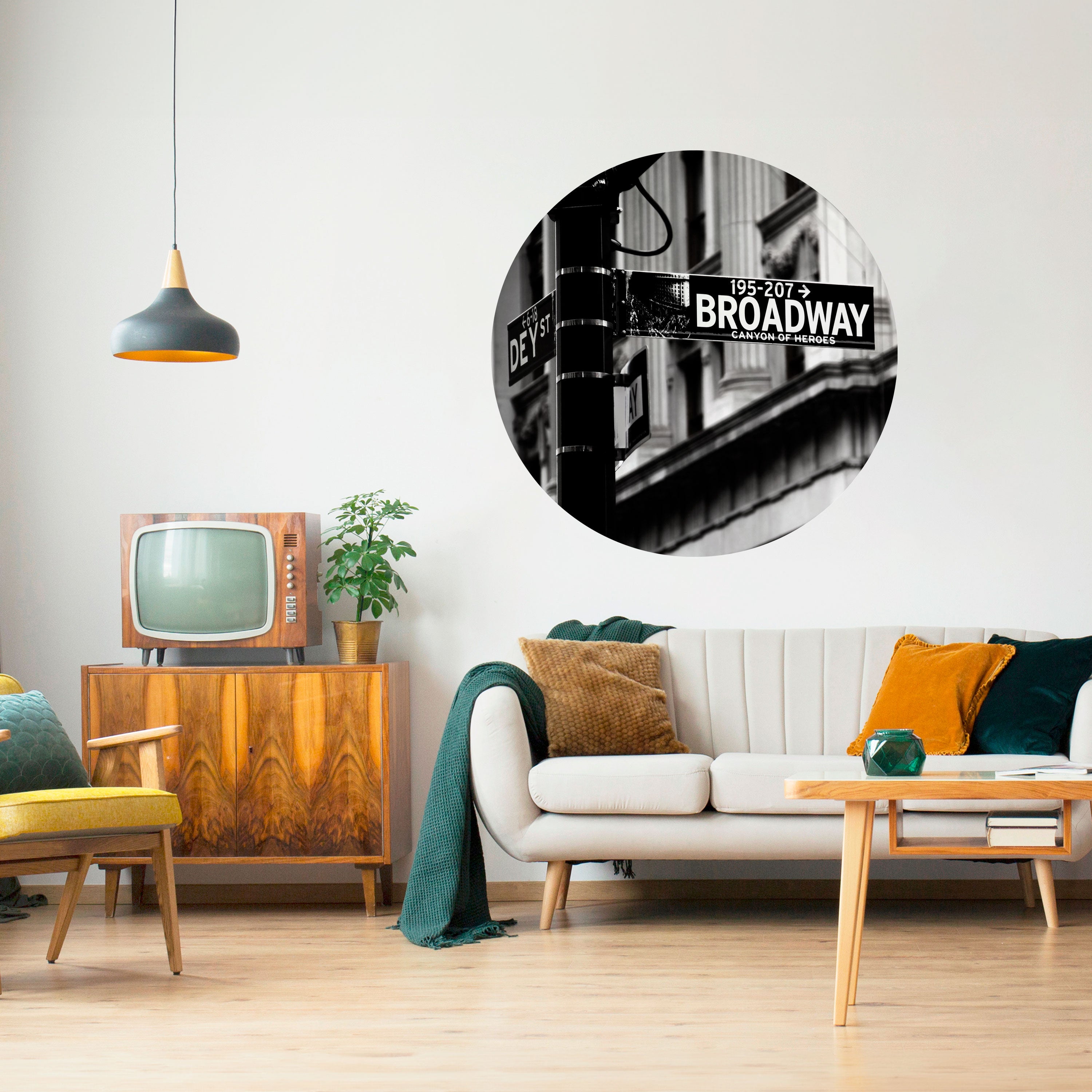 BROADWAY SIGN Naklejka okrągła