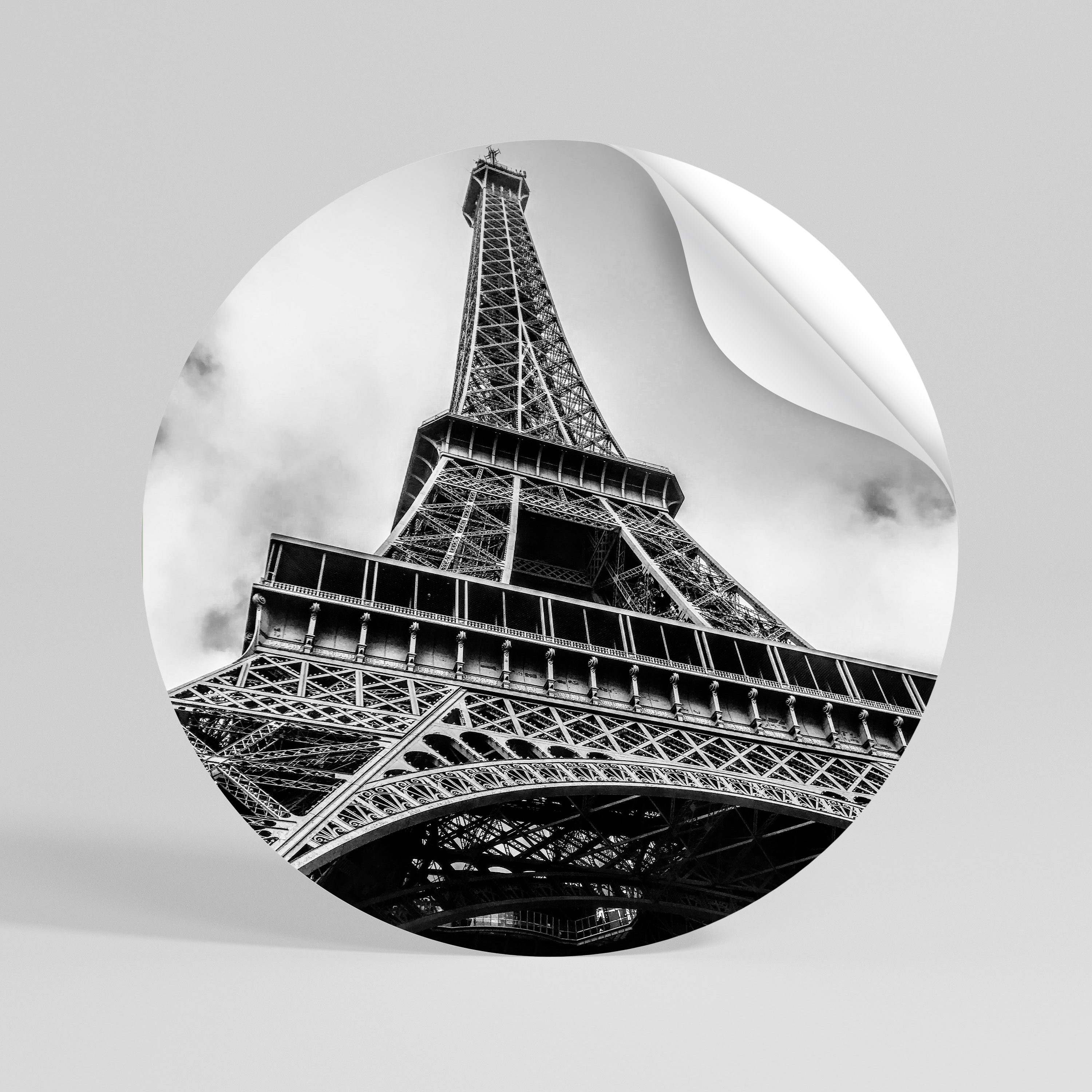 MONOCHROME PARISIAN ICON Naklejka - okrągła