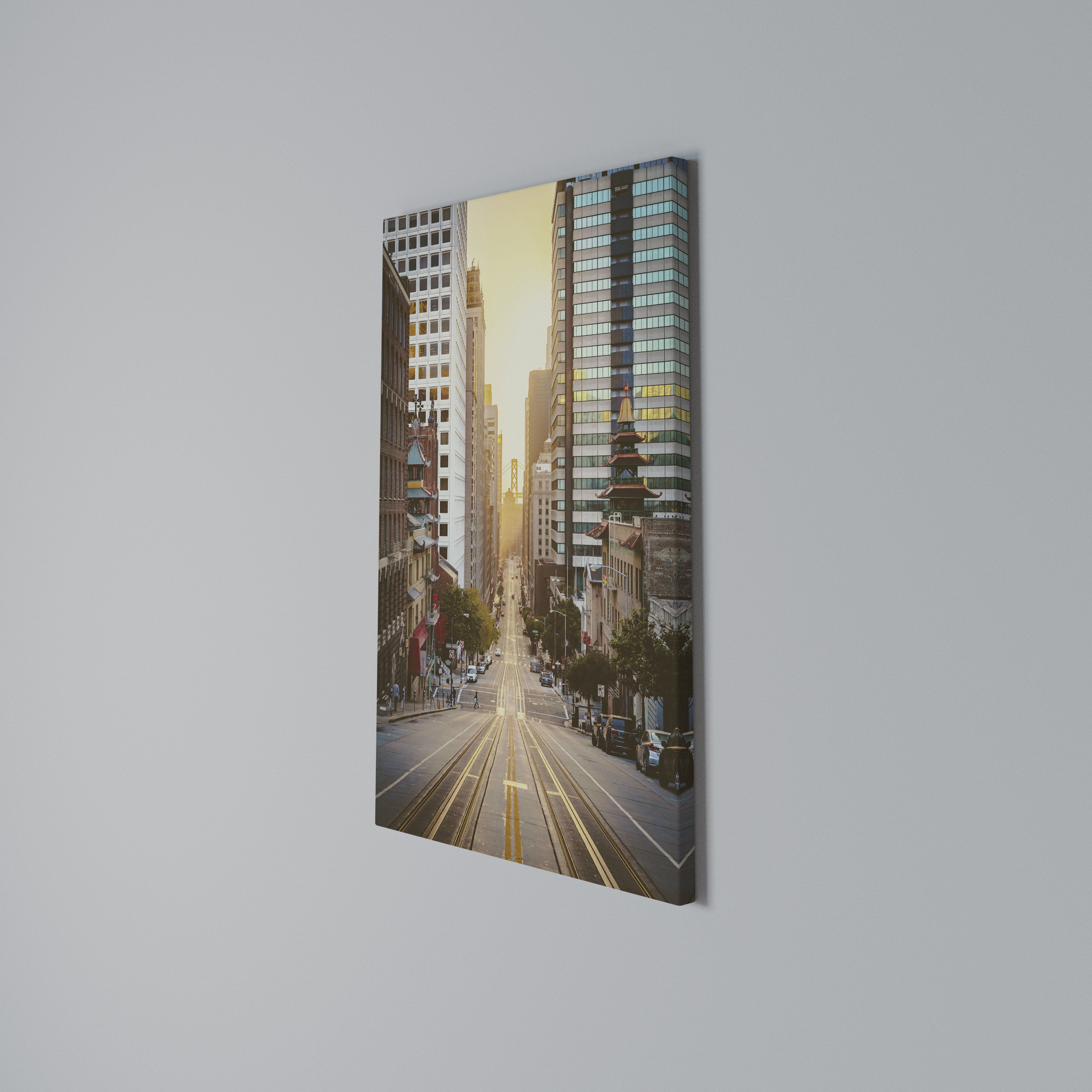 SUNSET CITYSCAPE SYMPHONY Pionowy obraz na płótnie