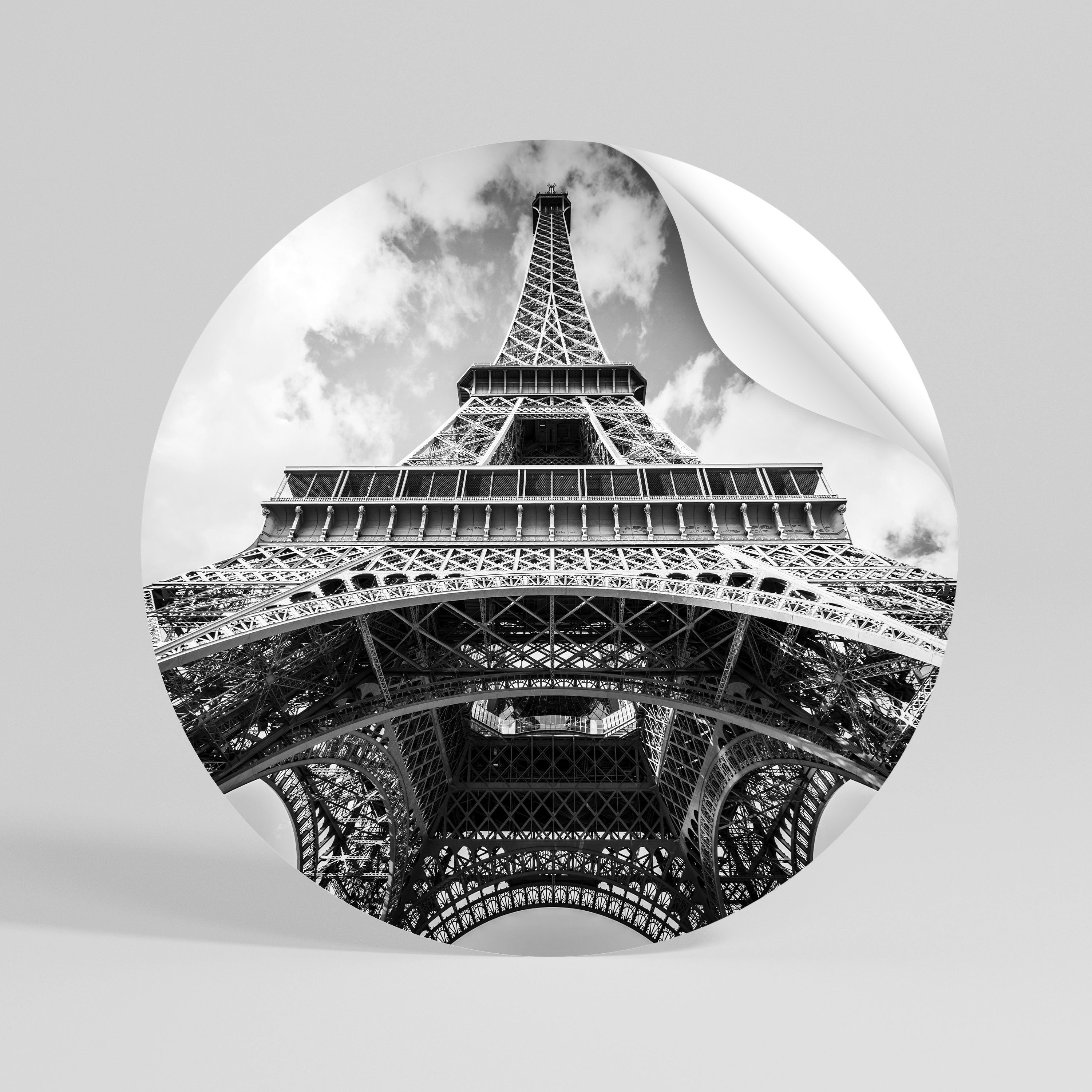 TIMELESS EIFFEL PERSPECTIVE Naklejka - okrągła