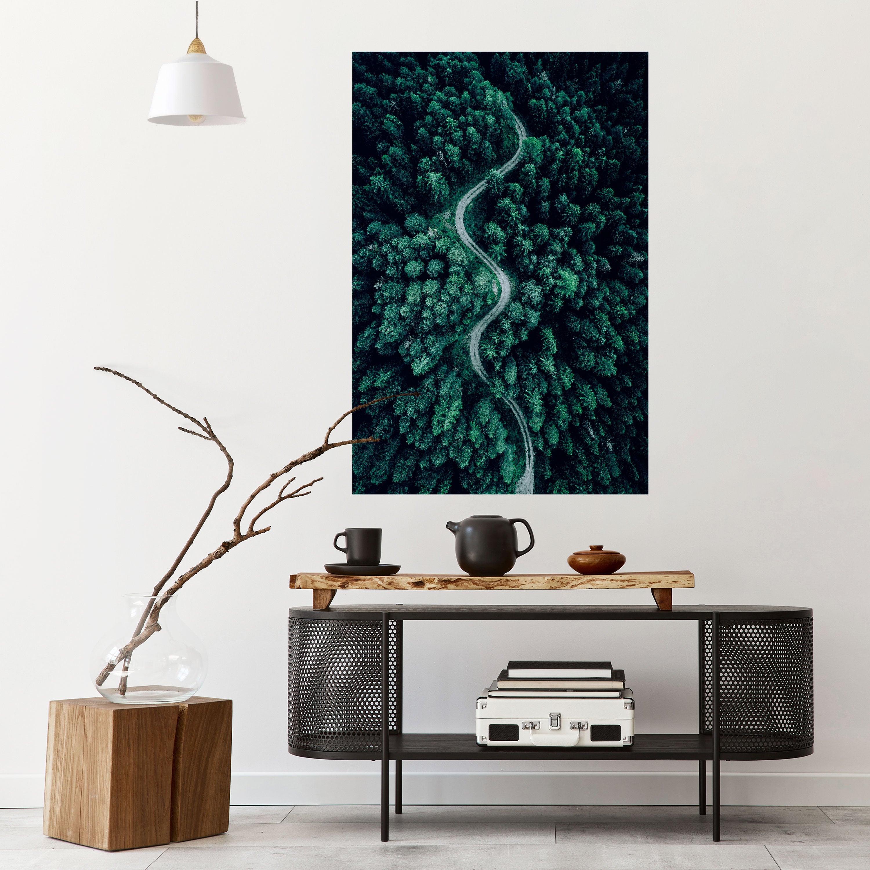 FORESTED SERPENTINE ROUTE Naklejka/Plakat pionowy