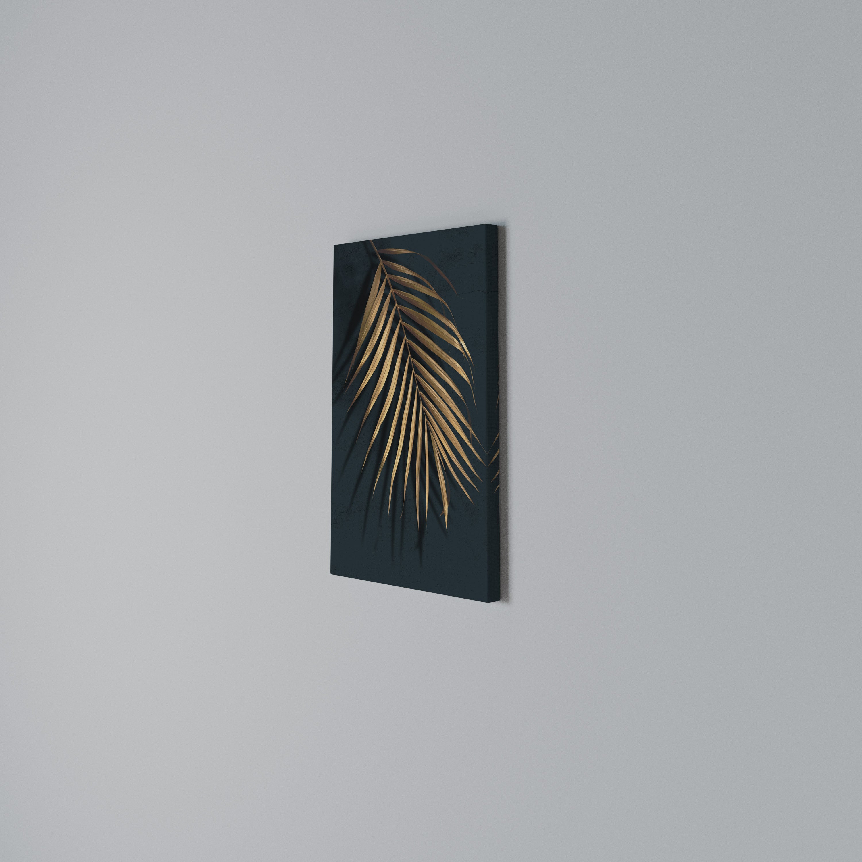 GOLDEN PALM WHISPERS Pionowy obraz na płótnie