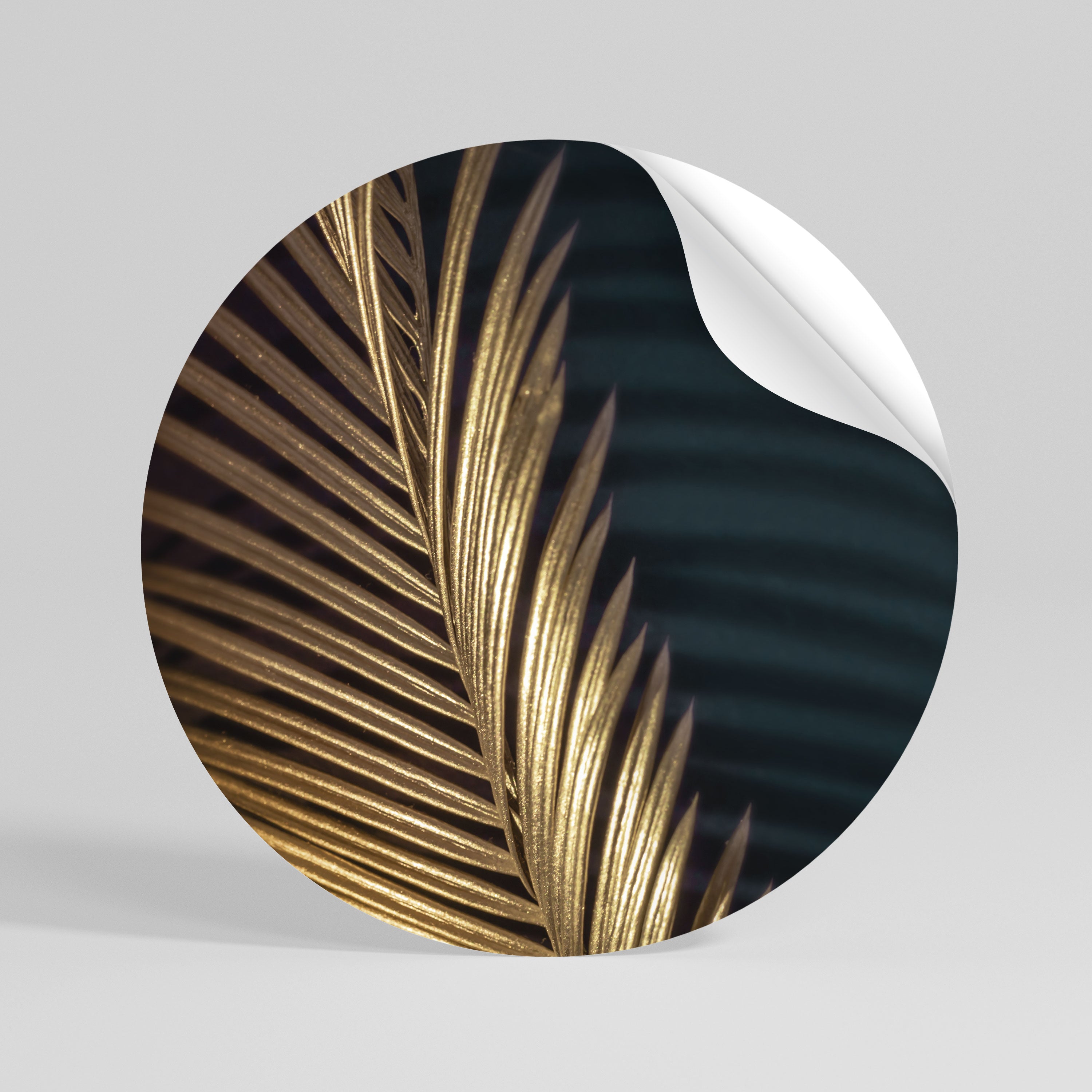 LUXE LEAF DANCE Naklejka - okrągła