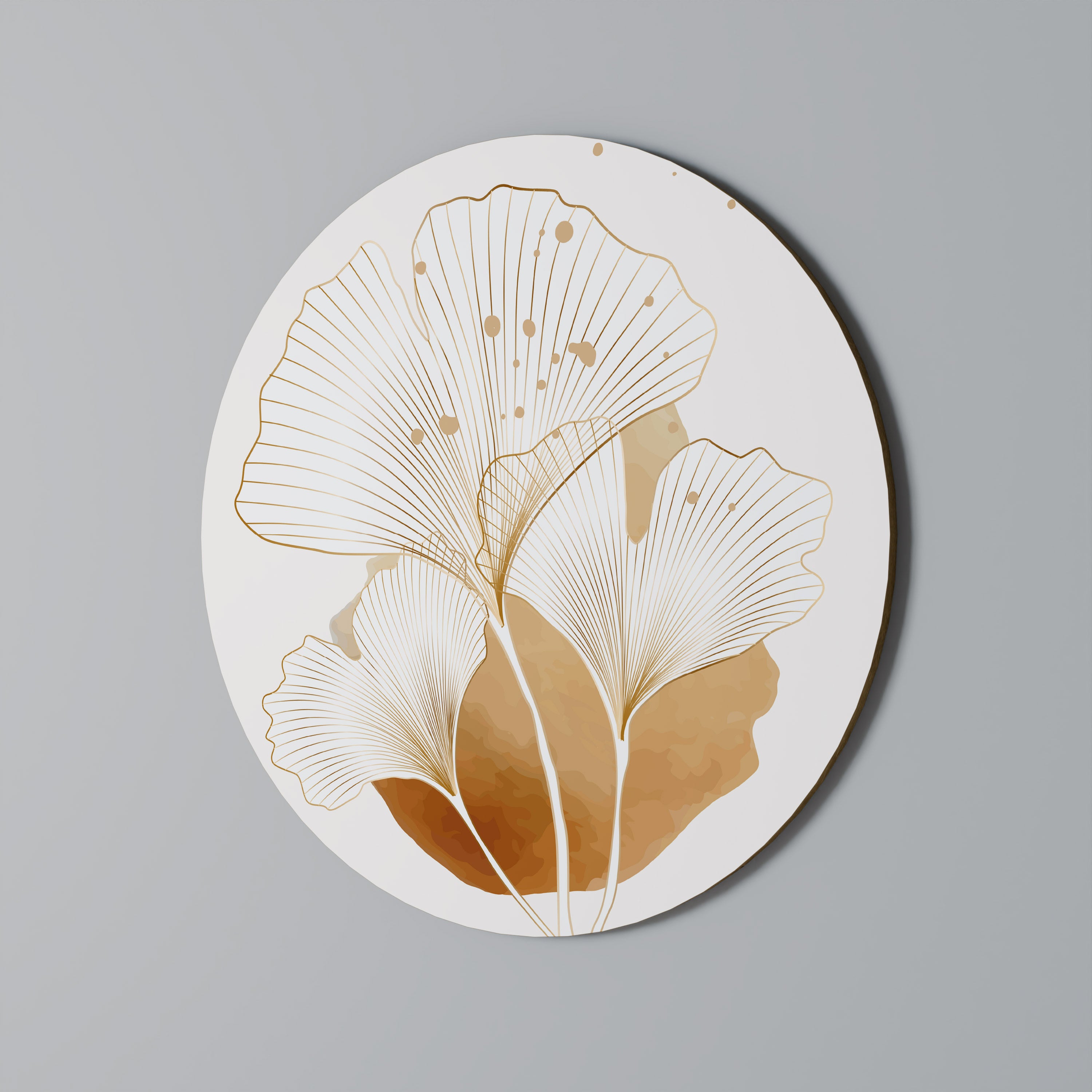 GOLDEN GINKGO DREAMS Obraz okrągły