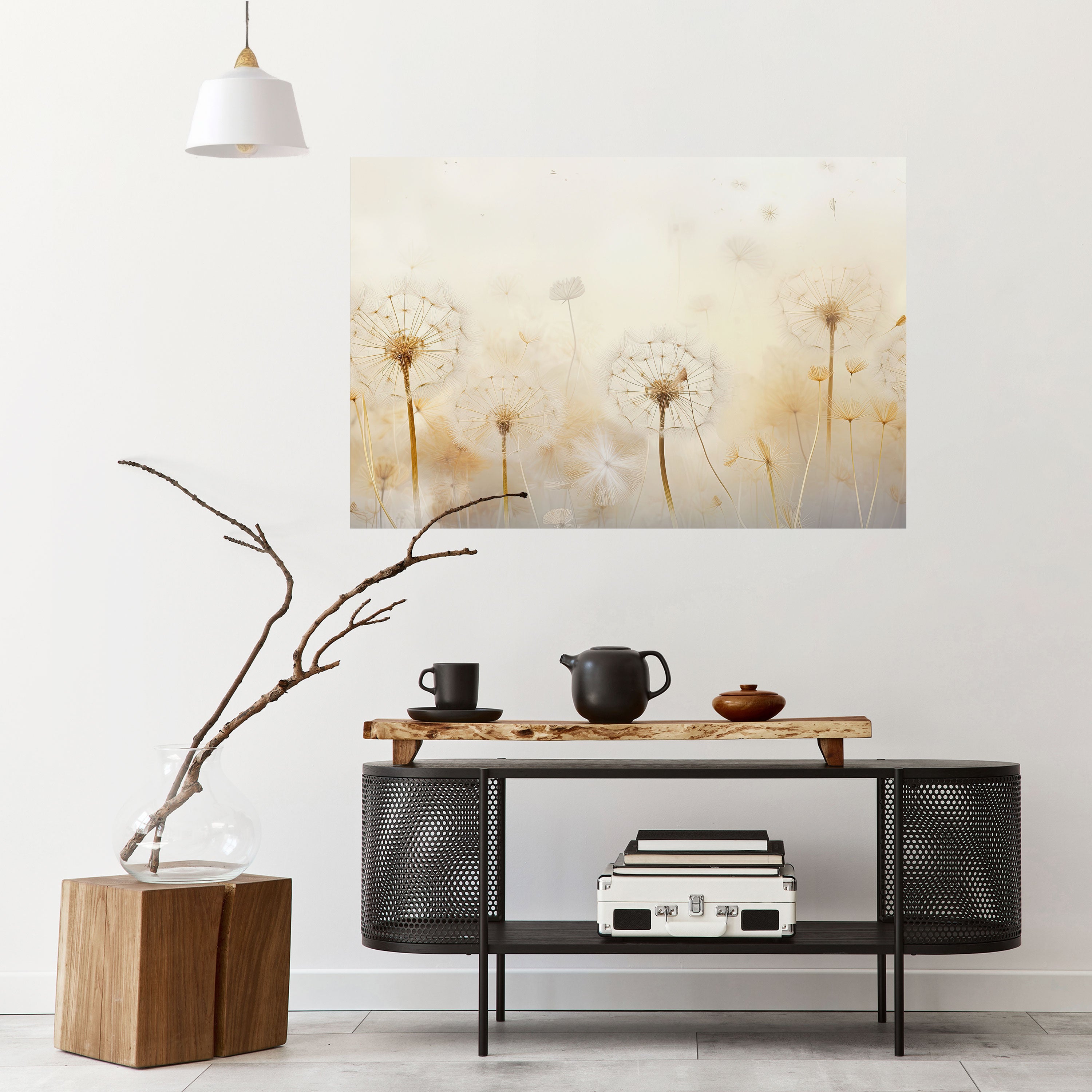 DREAMY DANDELION FIELDS Naklejka/Plakat poziomy