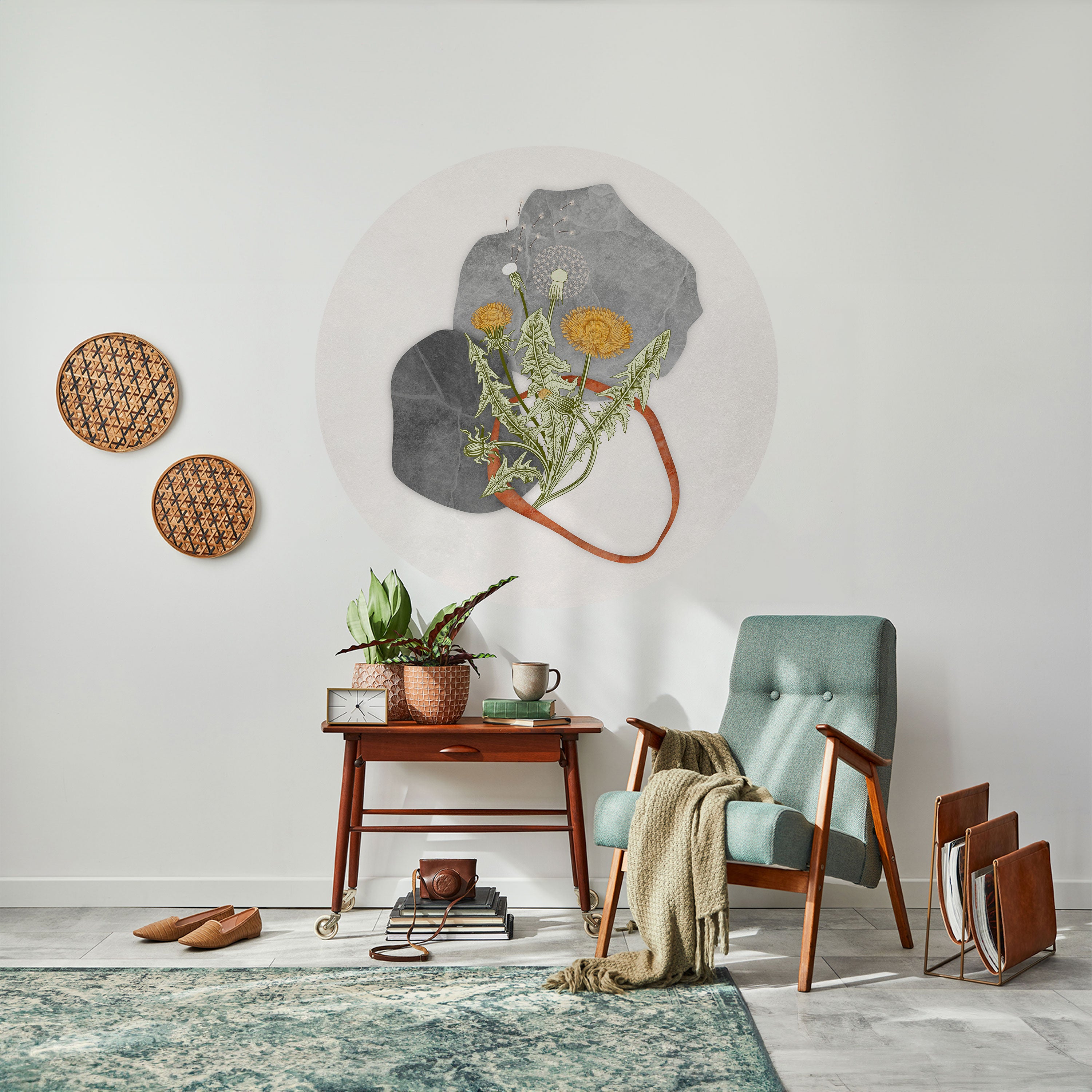 DANDELION RING Naklejka okrągła