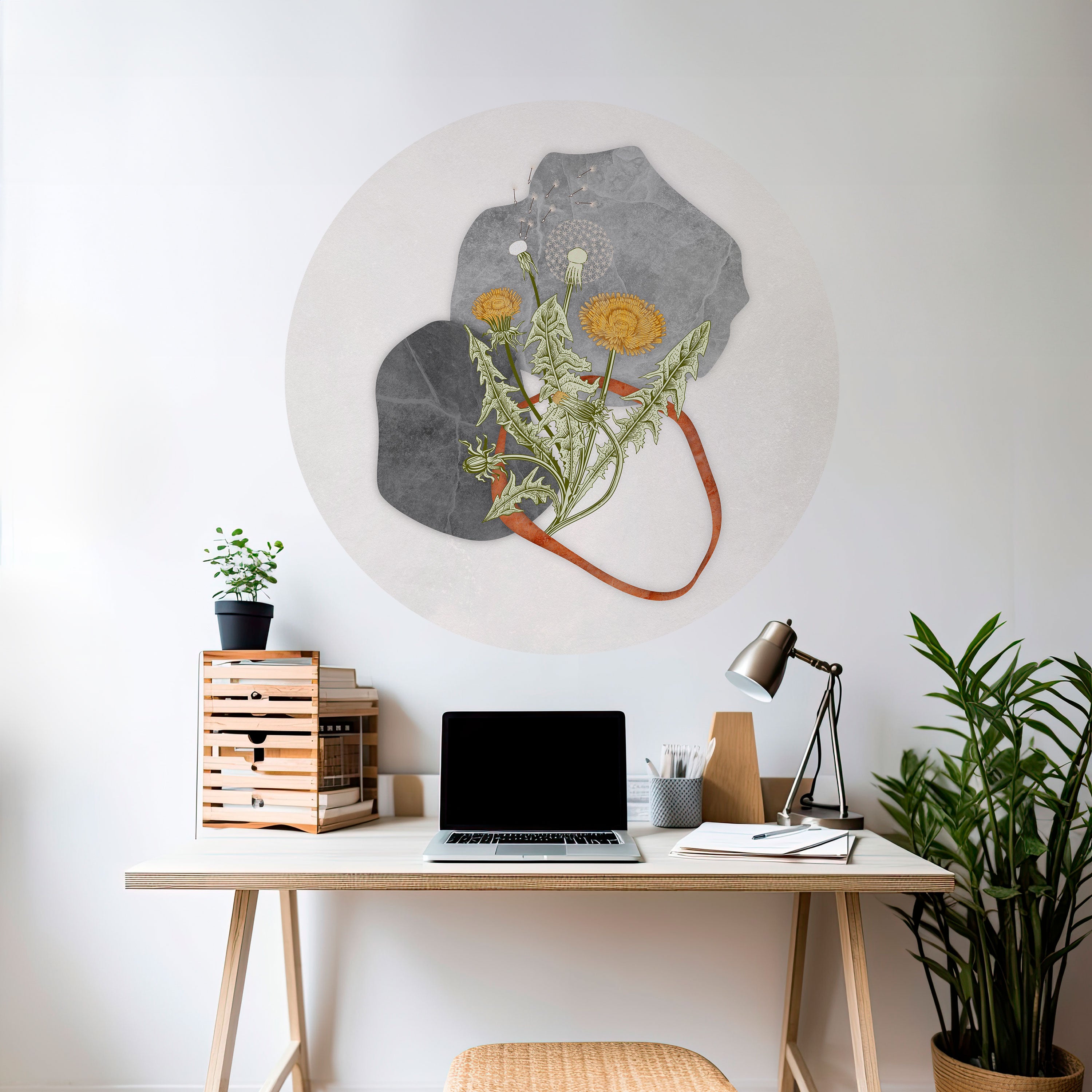 DANDELION RING Naklejka okrągła