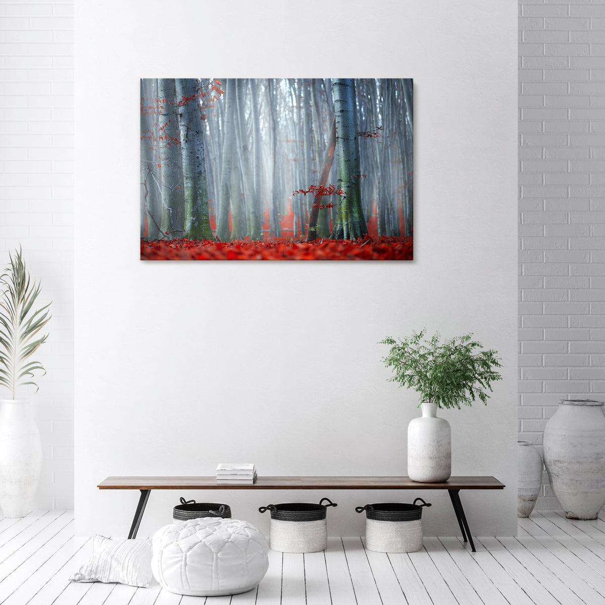 TRANQUIL RED ELEGANCE Poziomy obraz na płótnie