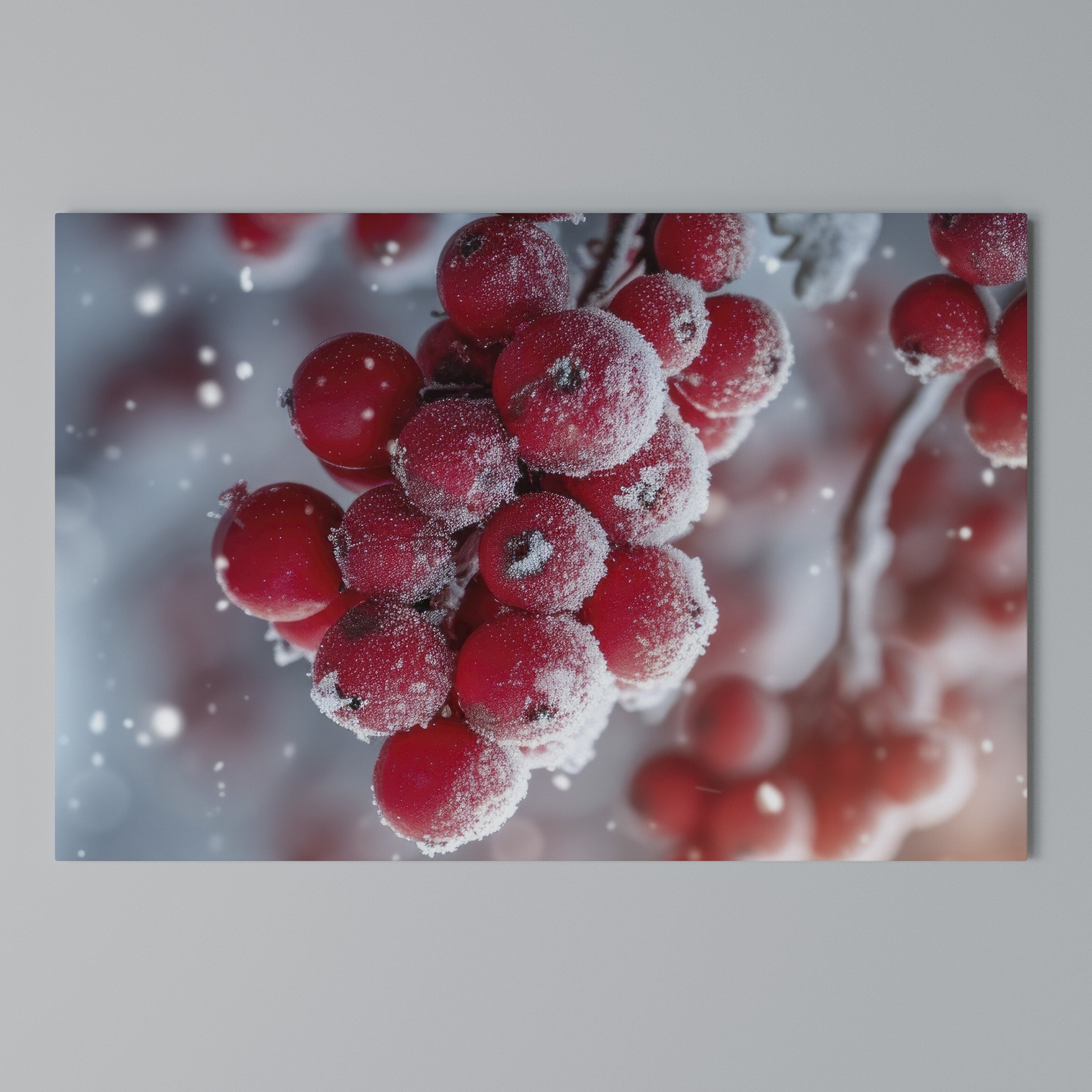 WINTER'S CRIMSON TREASURES Poziomy obraz na płótnie