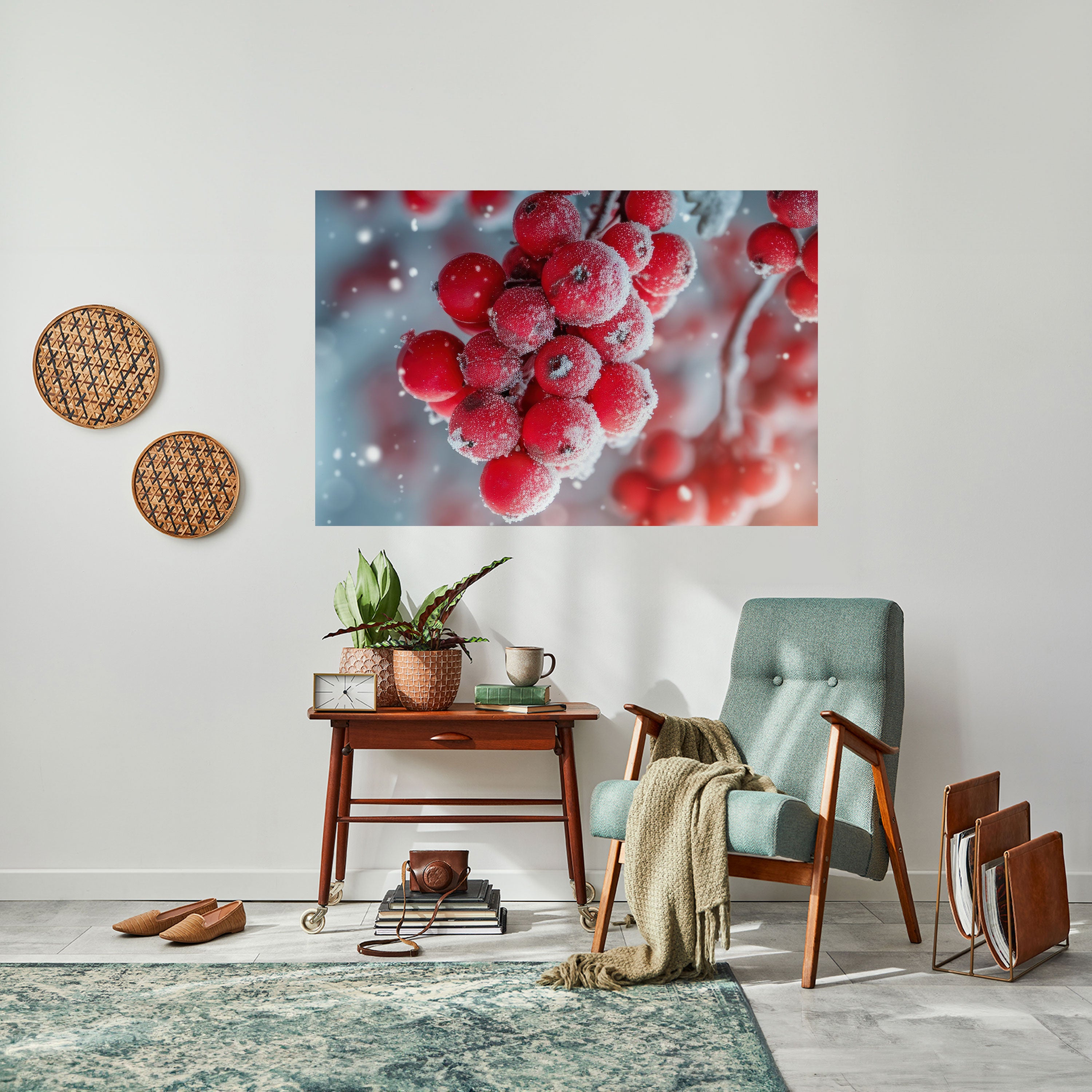 WINTER'S CRIMSON TREASURES Naklejka/Plakat poziomy