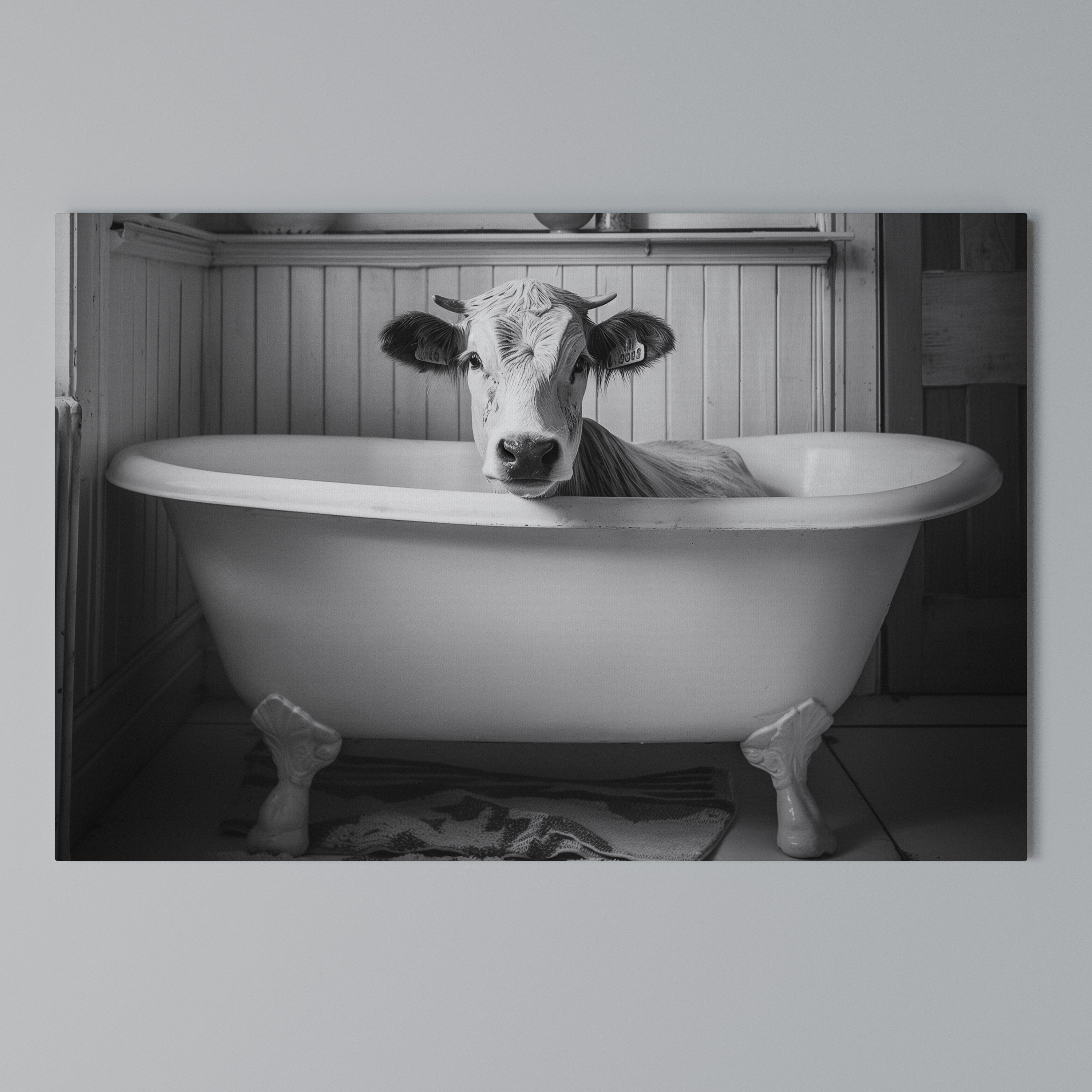 COW IN RELAXATION Poziomy obraz na płótnie