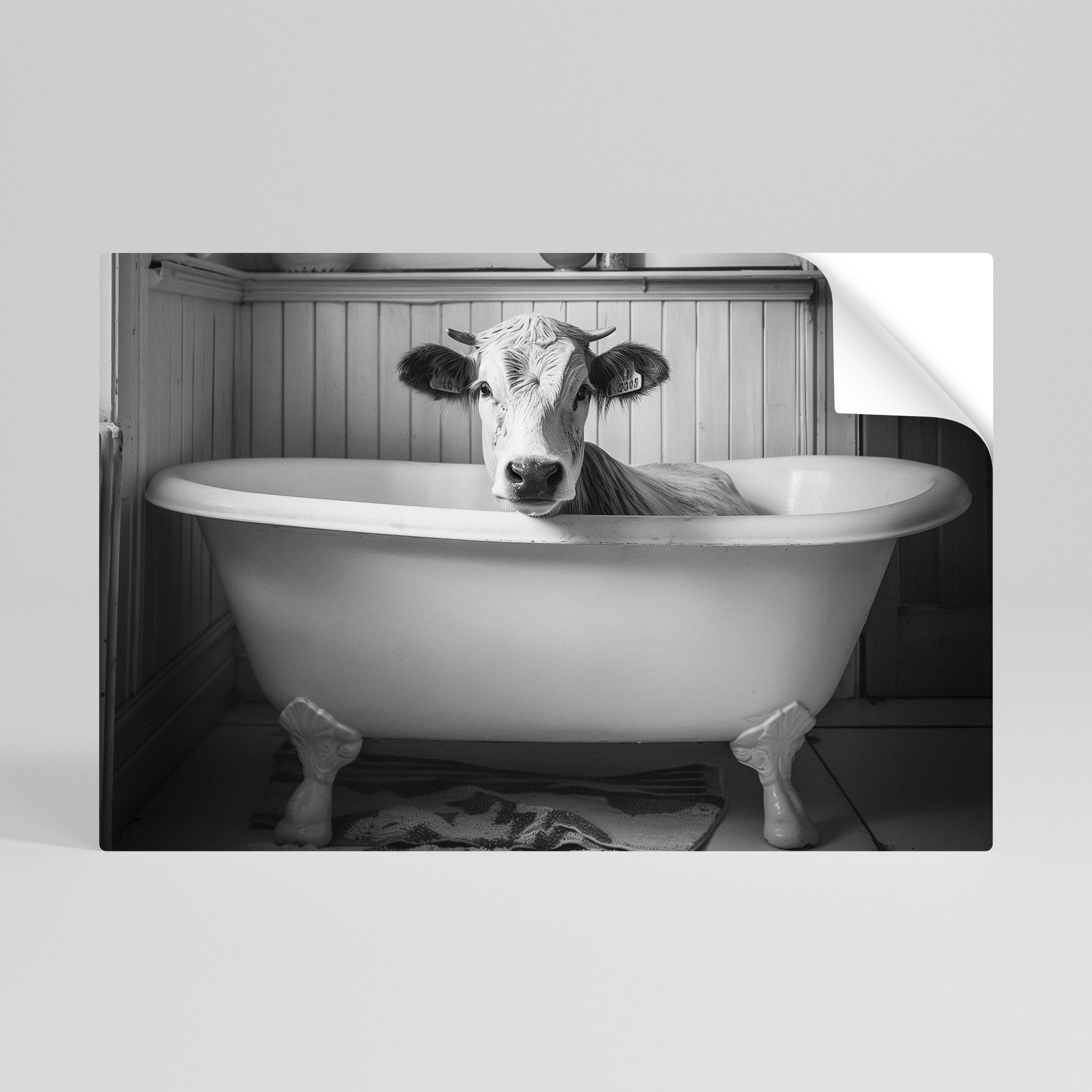COW IN RELAXATION Naklejka/Plakat poziomy