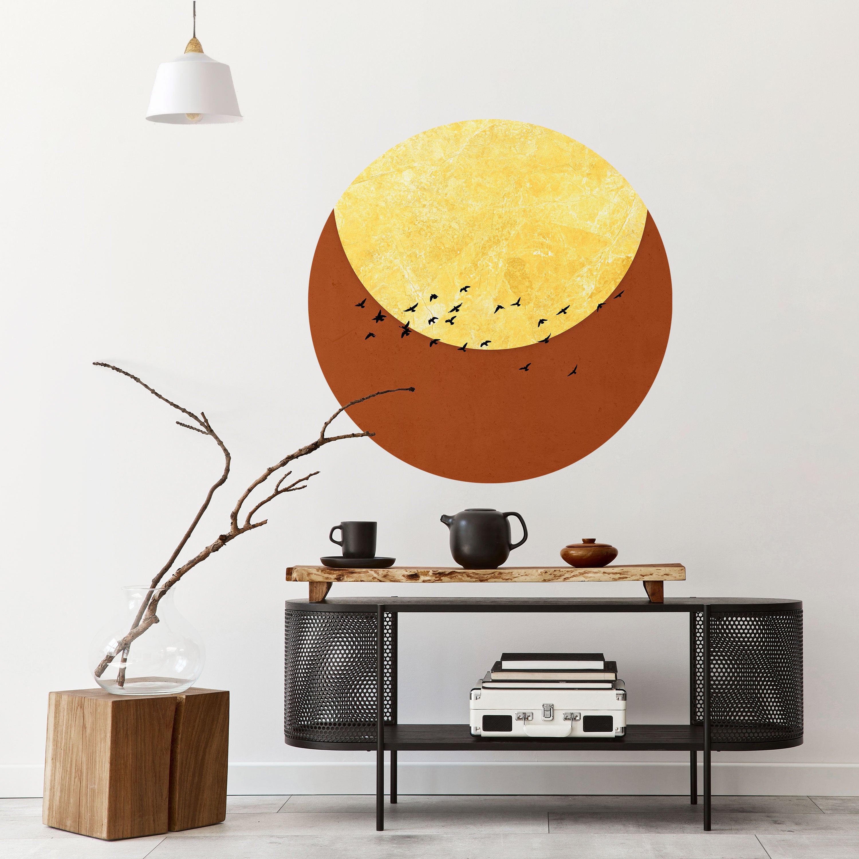 MOONLIT MIGRATION Naklejka okrągła