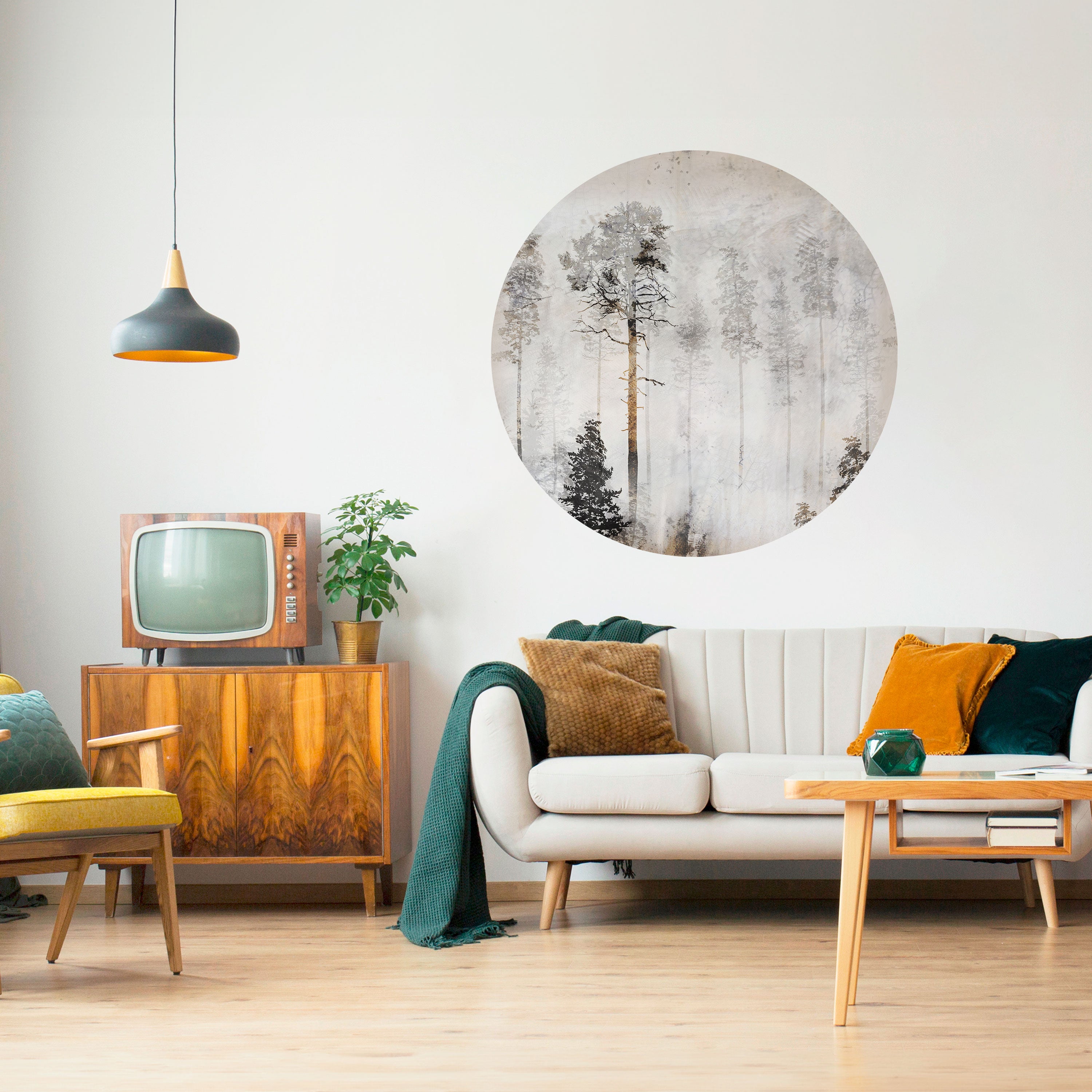 FADE IN THE TREES Naklejka okrągła