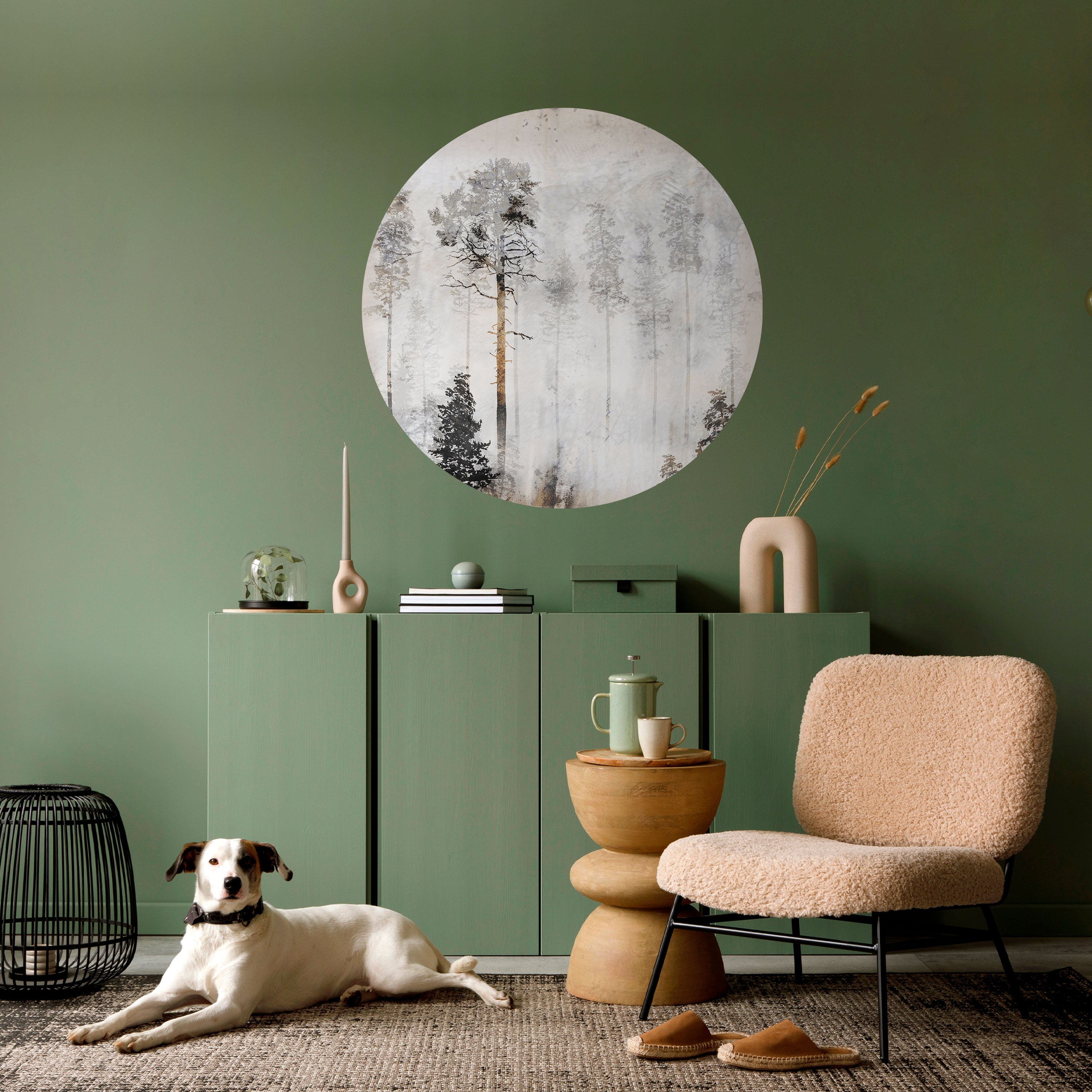 FADE IN THE TREES Naklejka okrągła