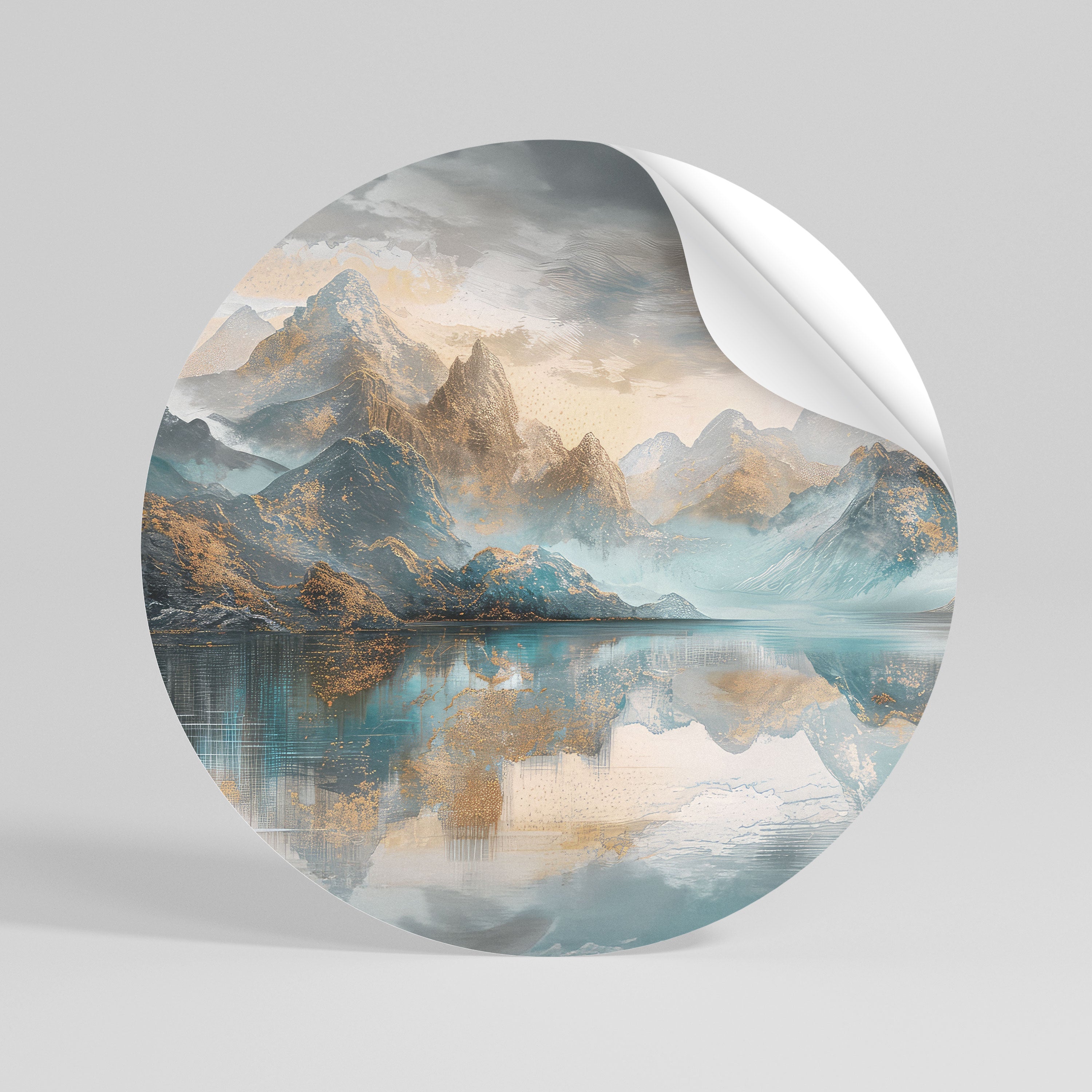 AZURE SUMMITS Naklejka - okrągła