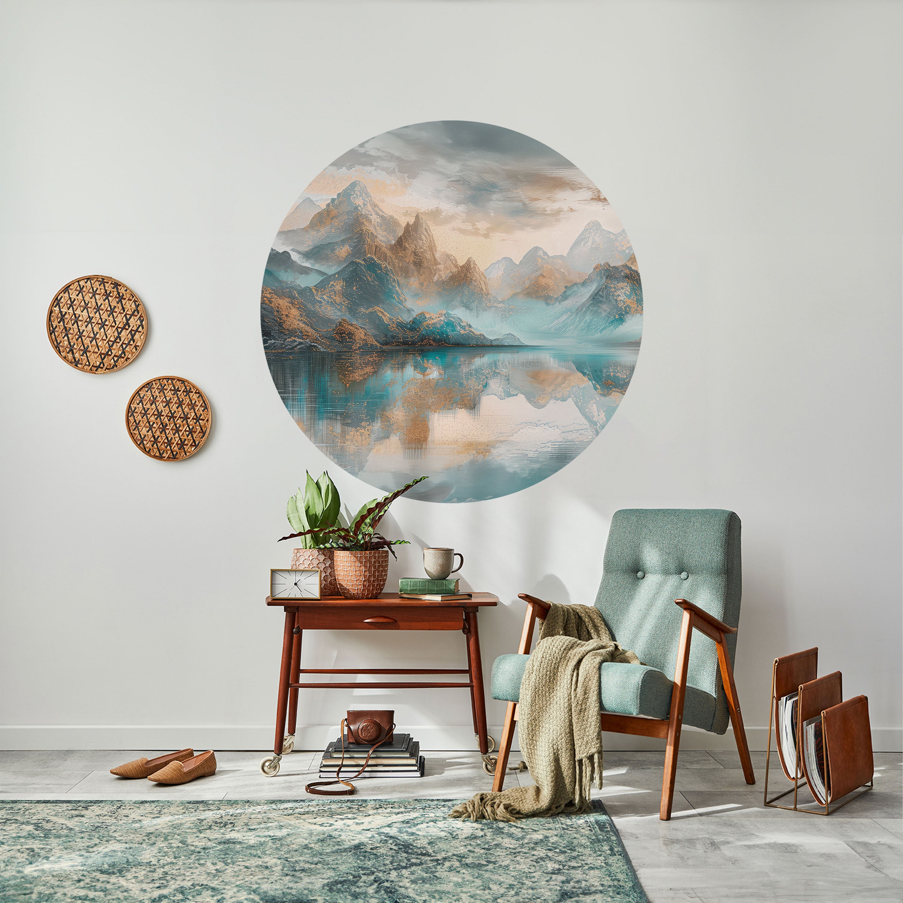 AZURE SUMMITS Naklejka okrągła