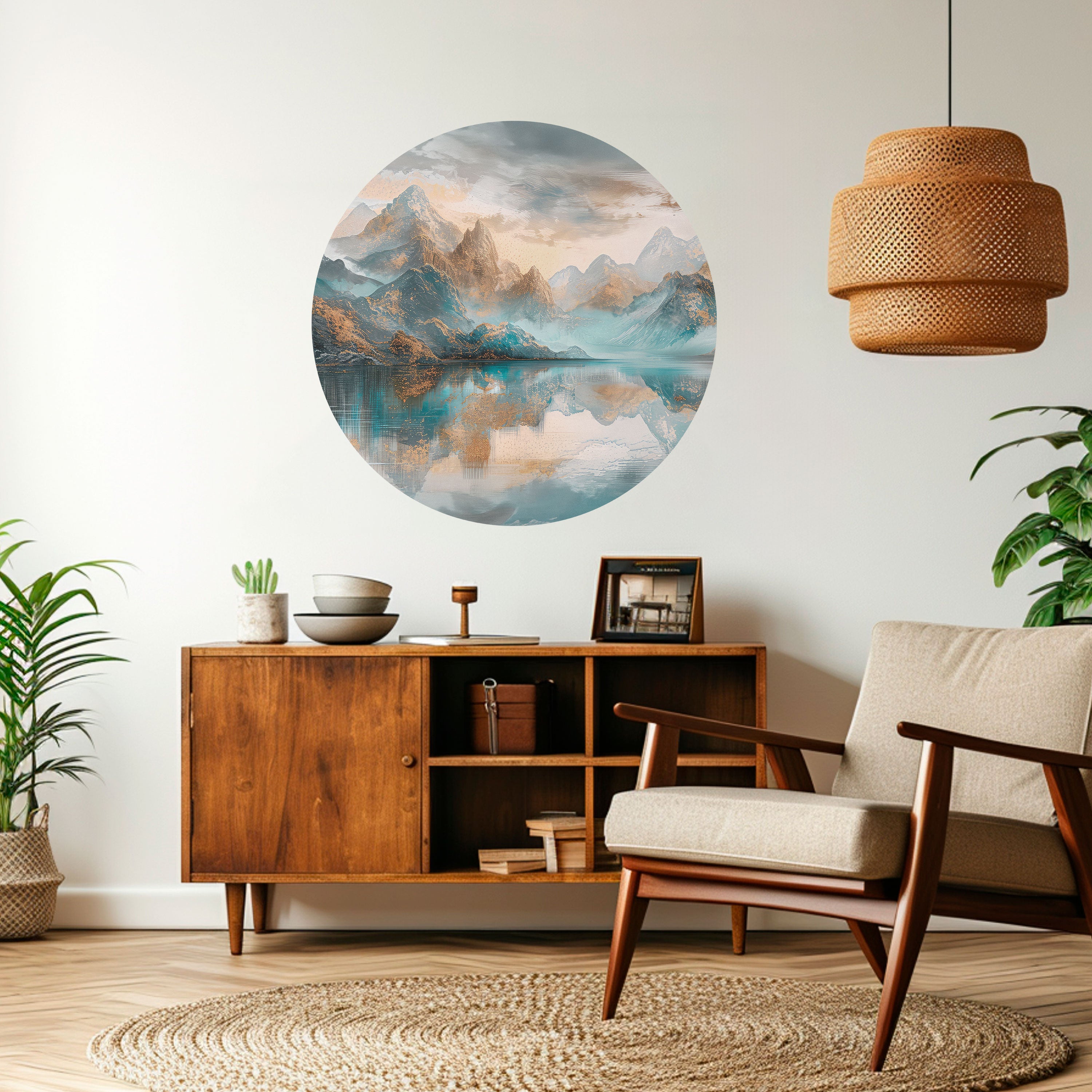 AZURE SUMMITS Naklejka okrągła